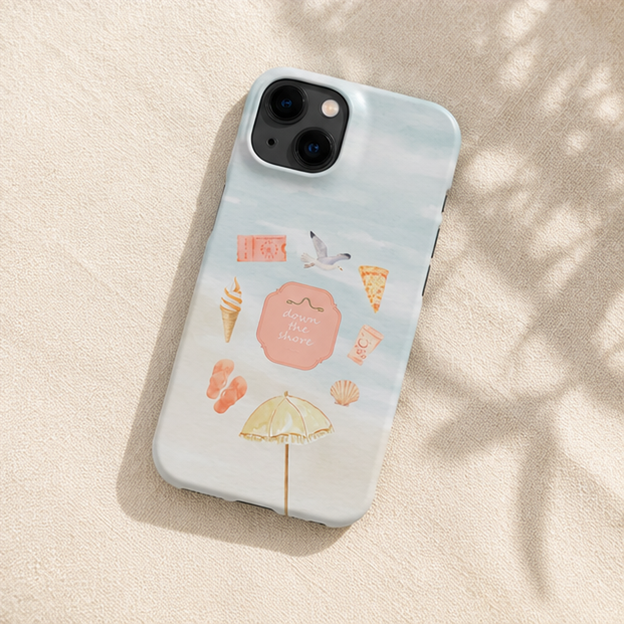 Down the Shore Watercolor iPhone Case