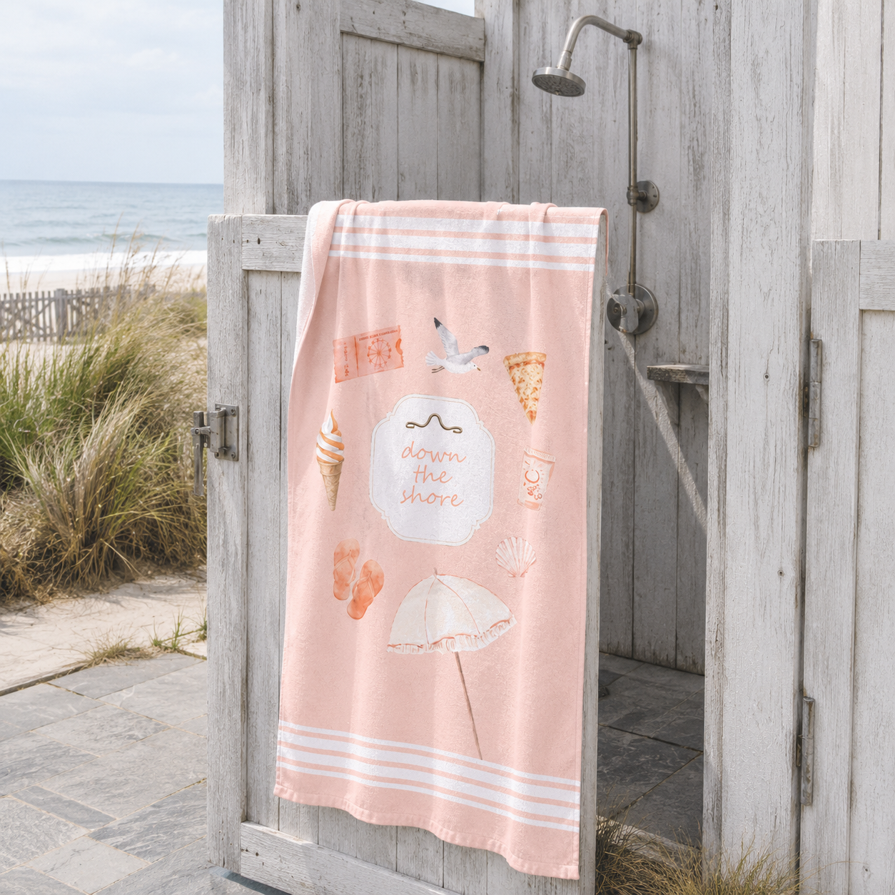 Down the Shore Beach Towel