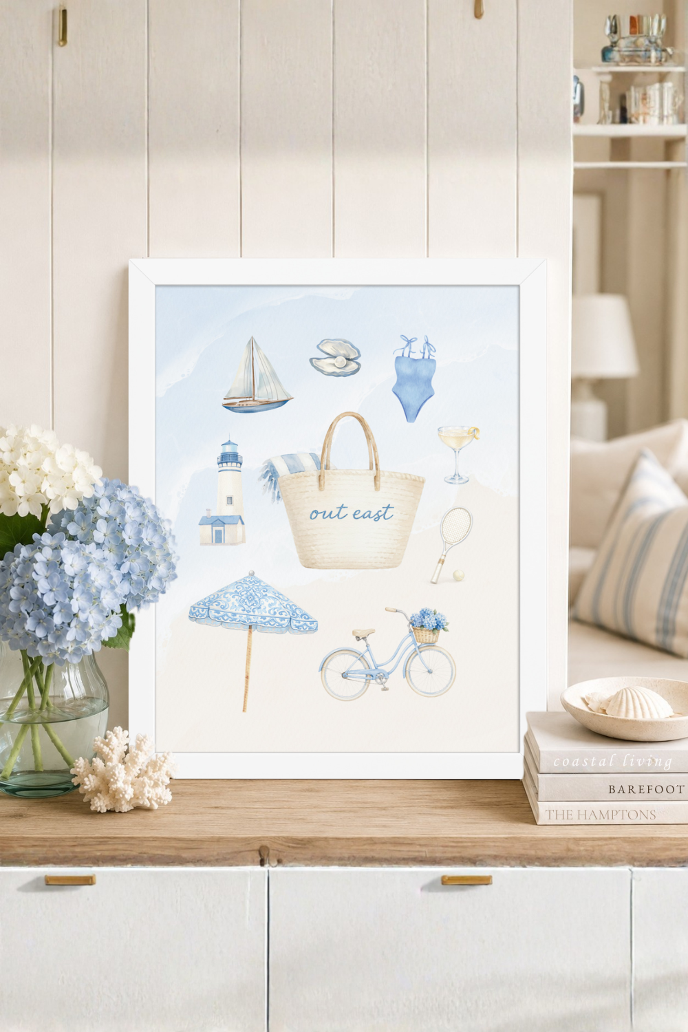 Hamptons “Out East” Coastal Framed Print | Luxury Coastal Wall Art