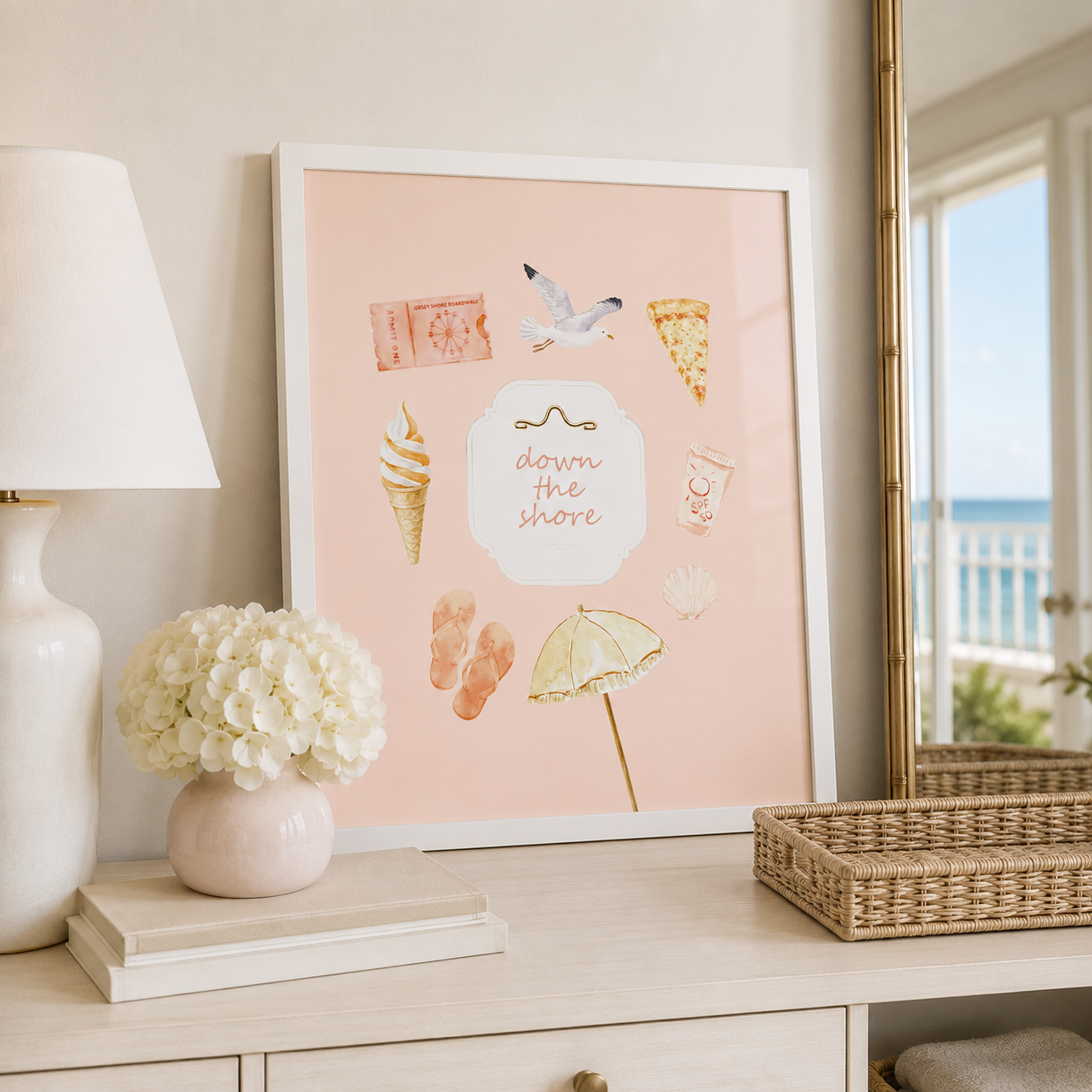 Down the Shore Framed Print