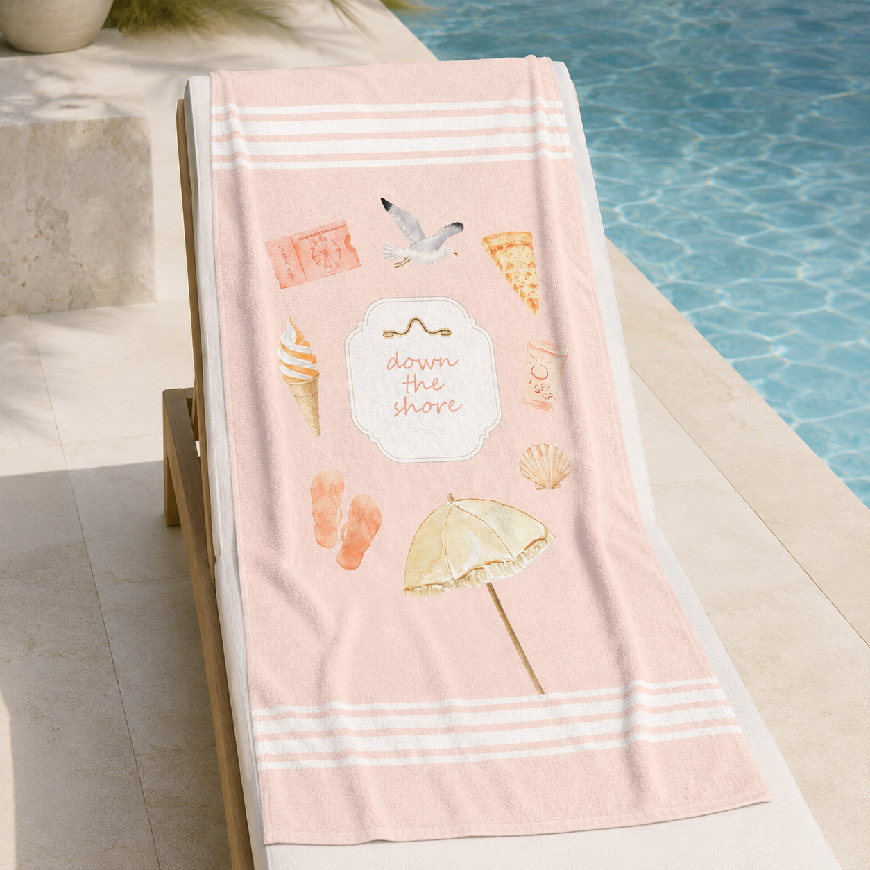 Down the Shore Beach Towel