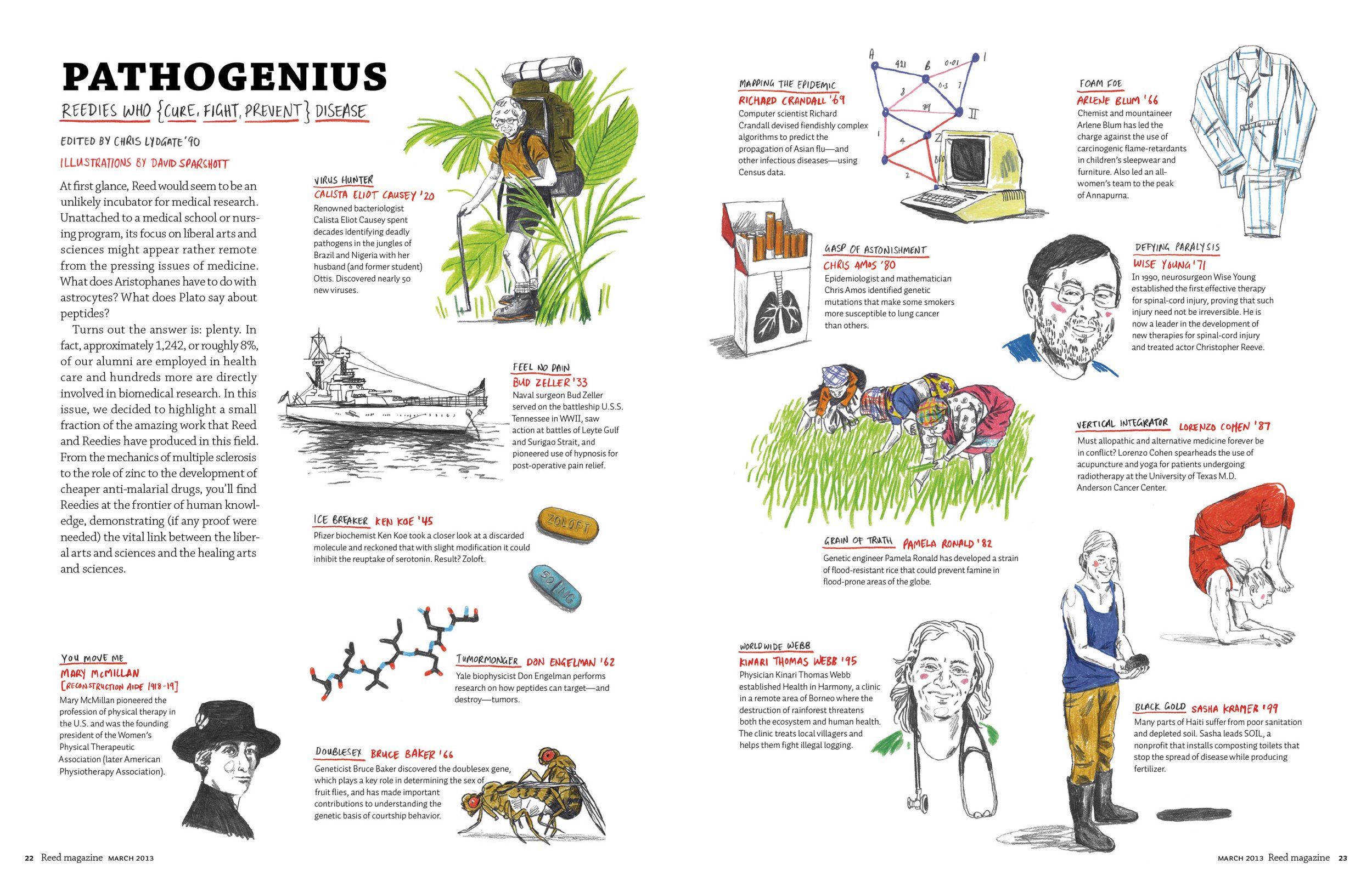 editorial art direction and design; collaboration with illustrator David Sparshott and writer Chris Lydgate