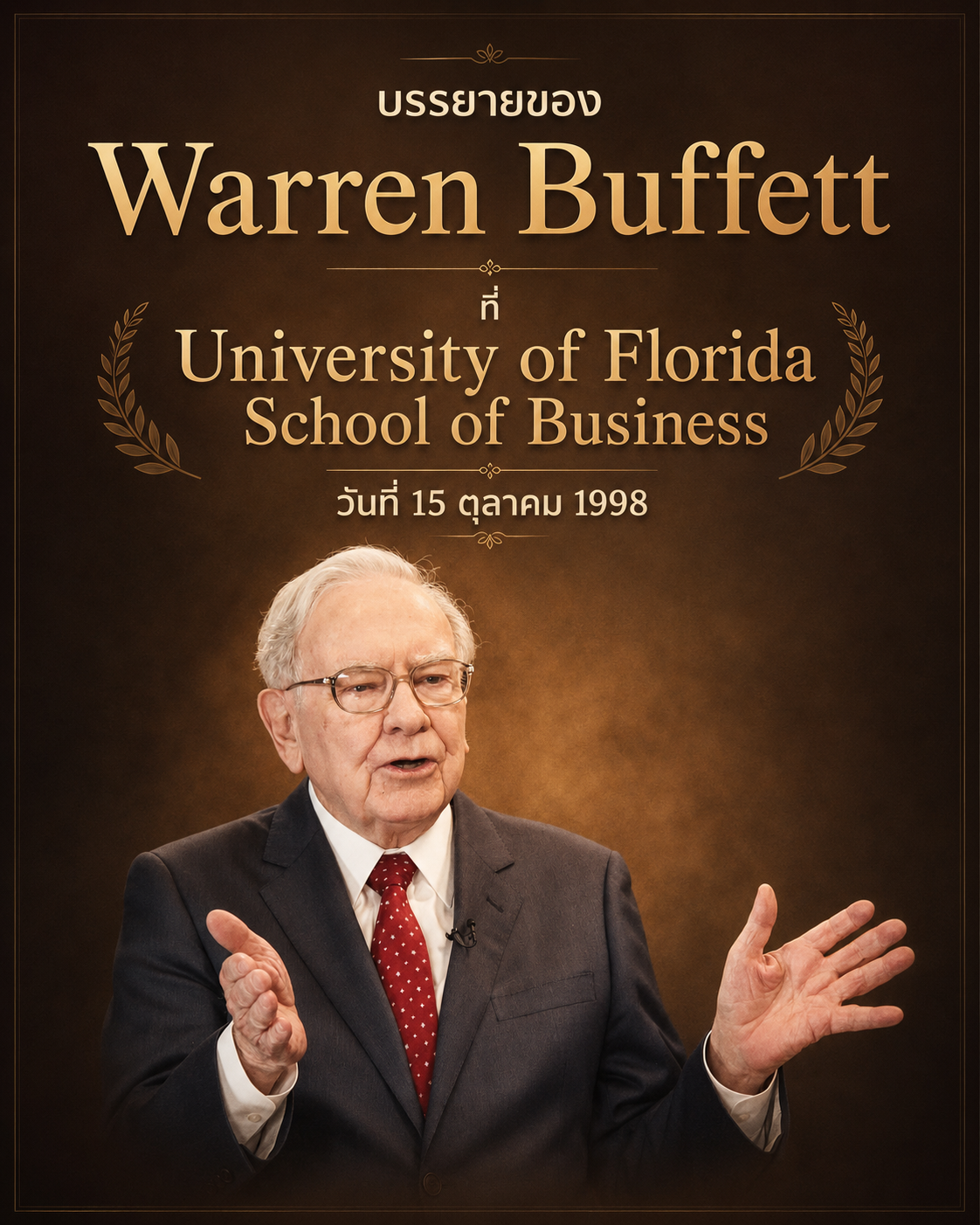 บรรยายของ Warren Buffett ที่ University of Florida School of Business วันที่ 15 ตุลาคม 1998