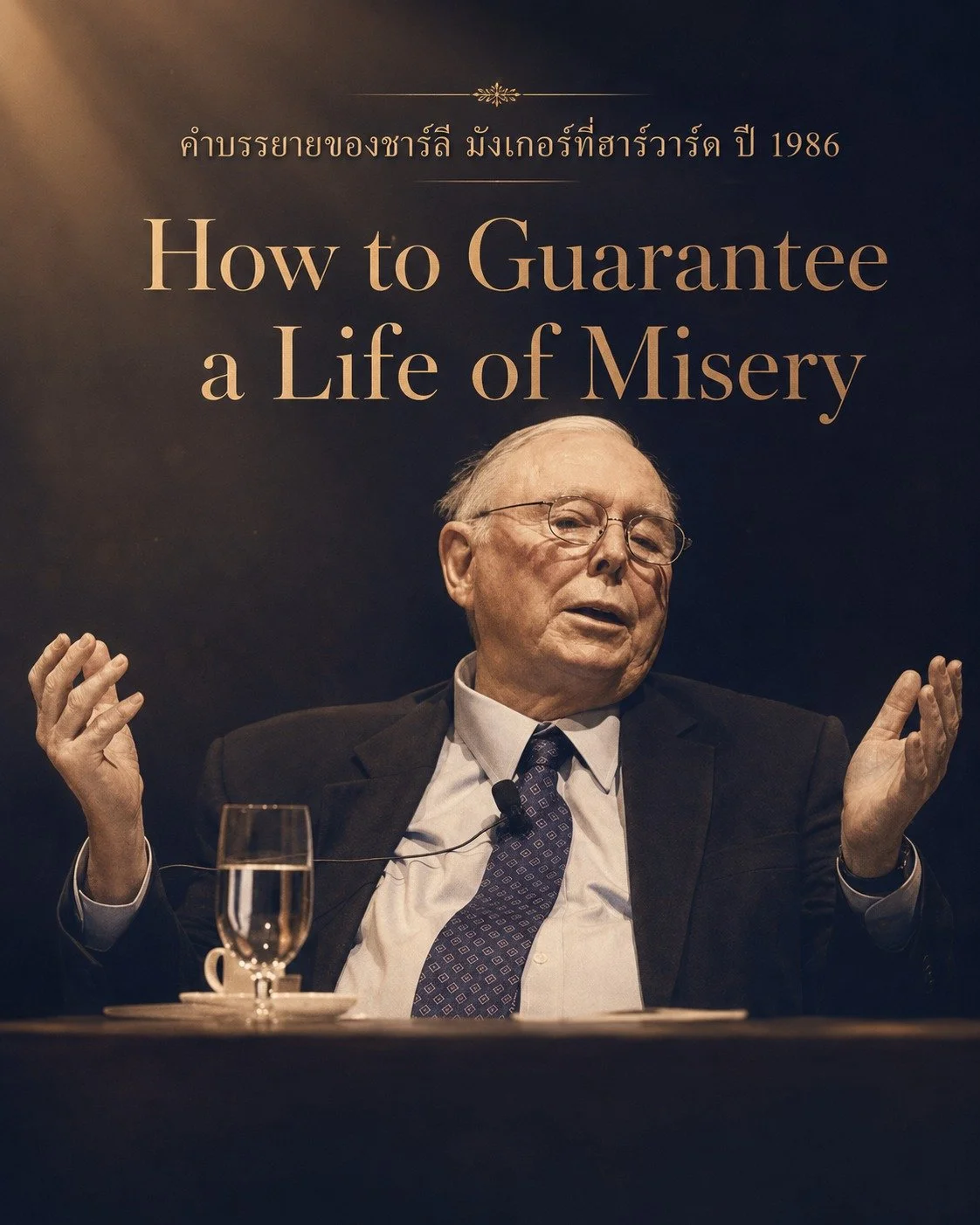 การบรรยายของ Charlie Munger ที่ Harvard 1986 เรื่อง เจ็ดวิธีที่จะรับประกันชีวิตที่ทุกข์แสนสาหัส (โดยการคิดแบบกลับด้าน)
