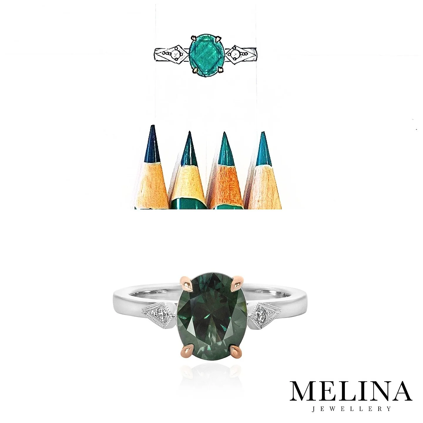 From a sketch to the finished piece ✍🏽💍 

Unleash your imagination and watch your vision blossom into a stunning masterpiece!

For all inquires email info@melinajewellery.com.au

#jeweller #bespokejewellery #custommadejewellery #engagmentring #wedd