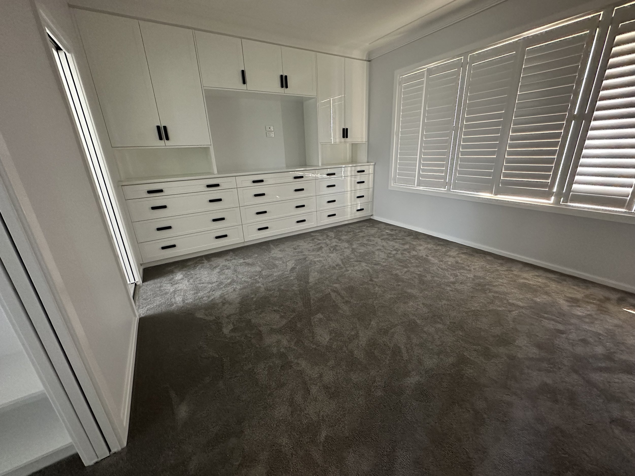 Custom cabinets installed to master suite.
