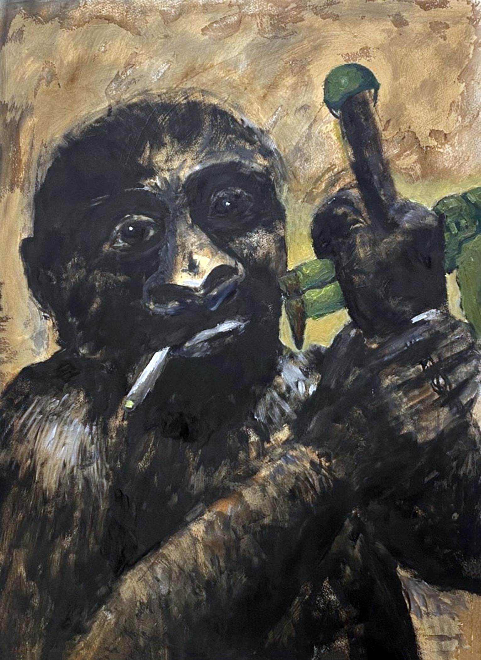 Fuck the Occupation_oil on primed paper (2025)