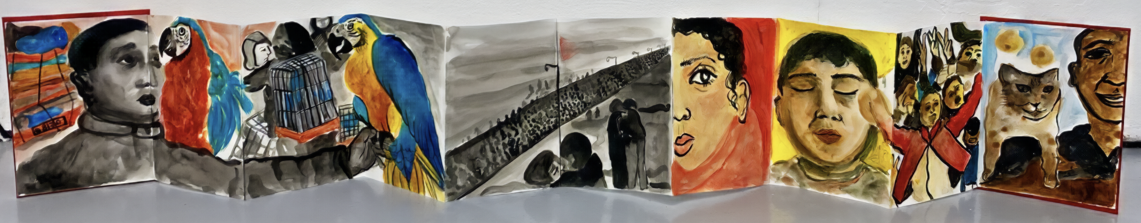 Scenes of Return_acrylic on concertina book 2025
