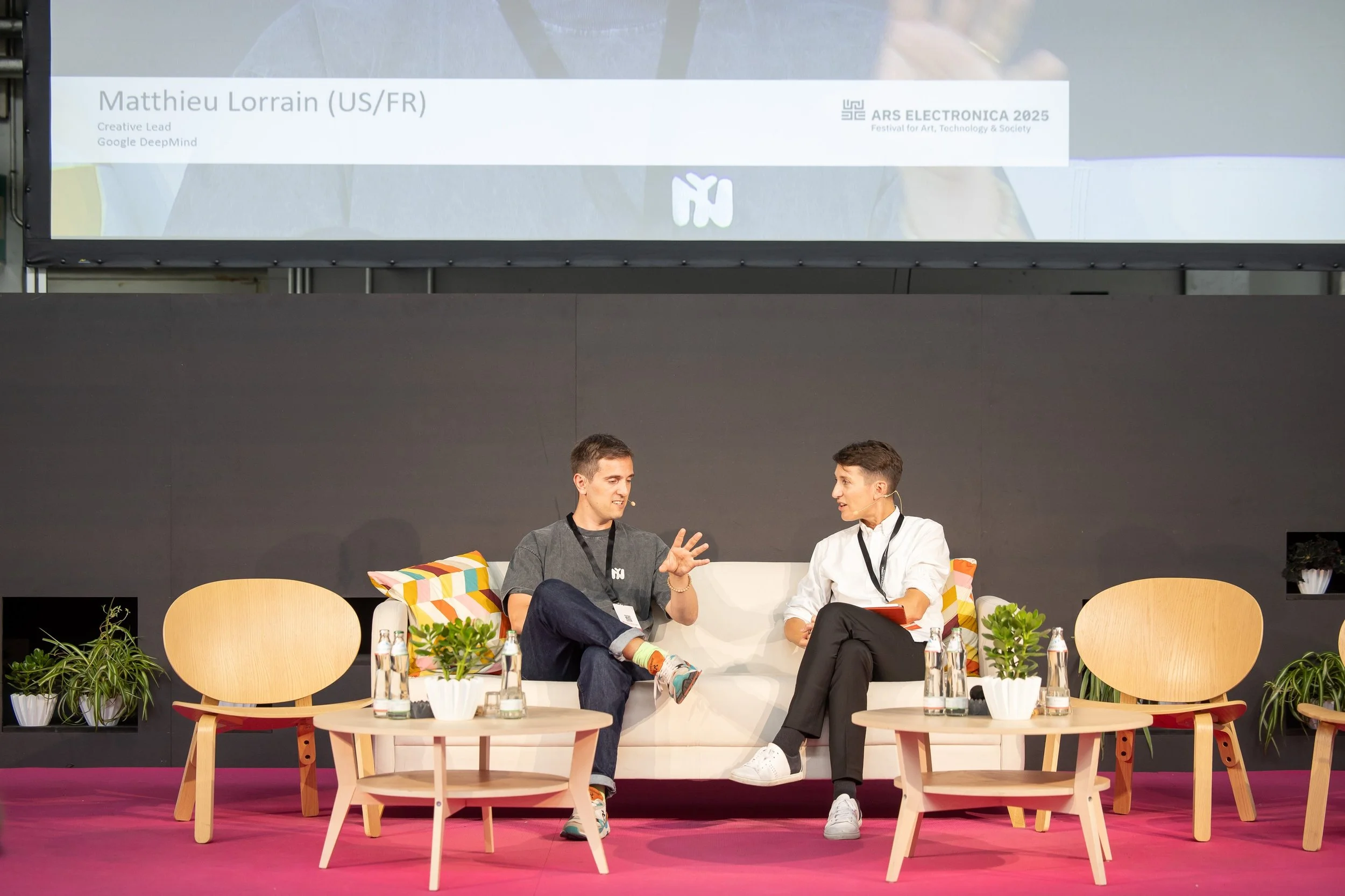 Photo: flap / From left to right: Matthieu Lorrain, AC Coppens / Staged Realities Conference at Ars Electronica 2025