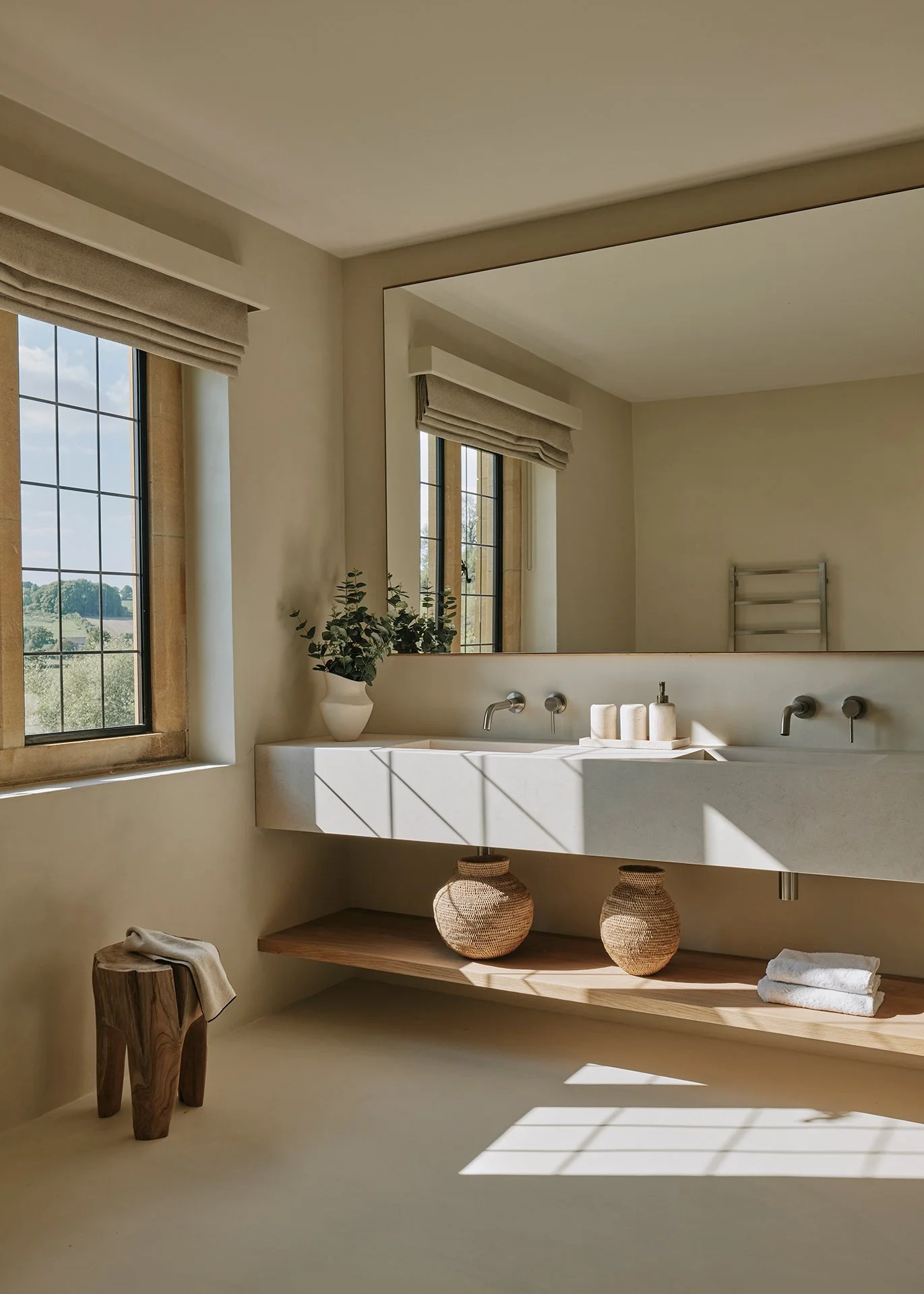Four have en suite bathrooms and one has a freestanding bath overlooking The Cotswolds countryside.