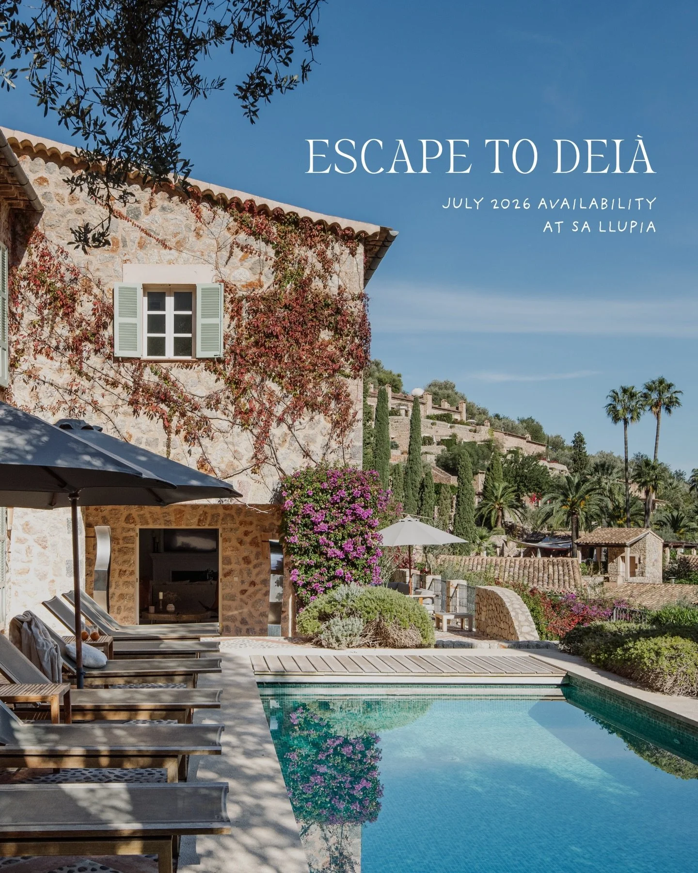 Dei&agrave; is calling...

Rare opening at Sa Llupia for the final two weeks of July - secure your summer getaway at our sought-after luxury villa.

Make an enquiry via our link-in-bio.

#deiamallorca #luxuryvilla #luxuryholidayhome #mallorcavilla #l