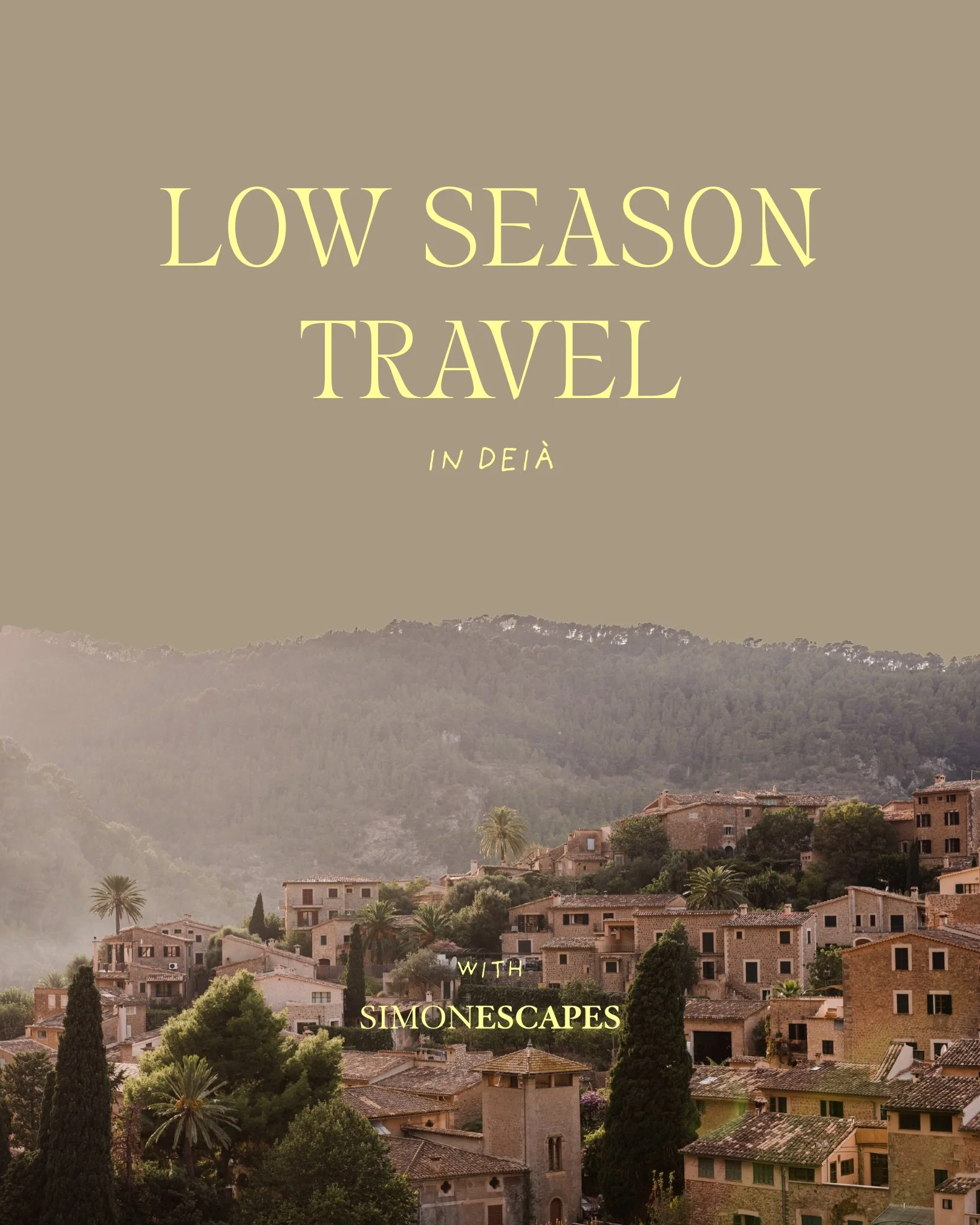 Final availability for 2026 stay at Sa Llupia in October. 

Here&rsquo;s 6 reasons why you&rsquo;ll love Dei&agrave;, Mallorca in the low season:

1. Experience the mountain-top gem from the lens of a local
2. The sun&rsquo;s rays are combined with a