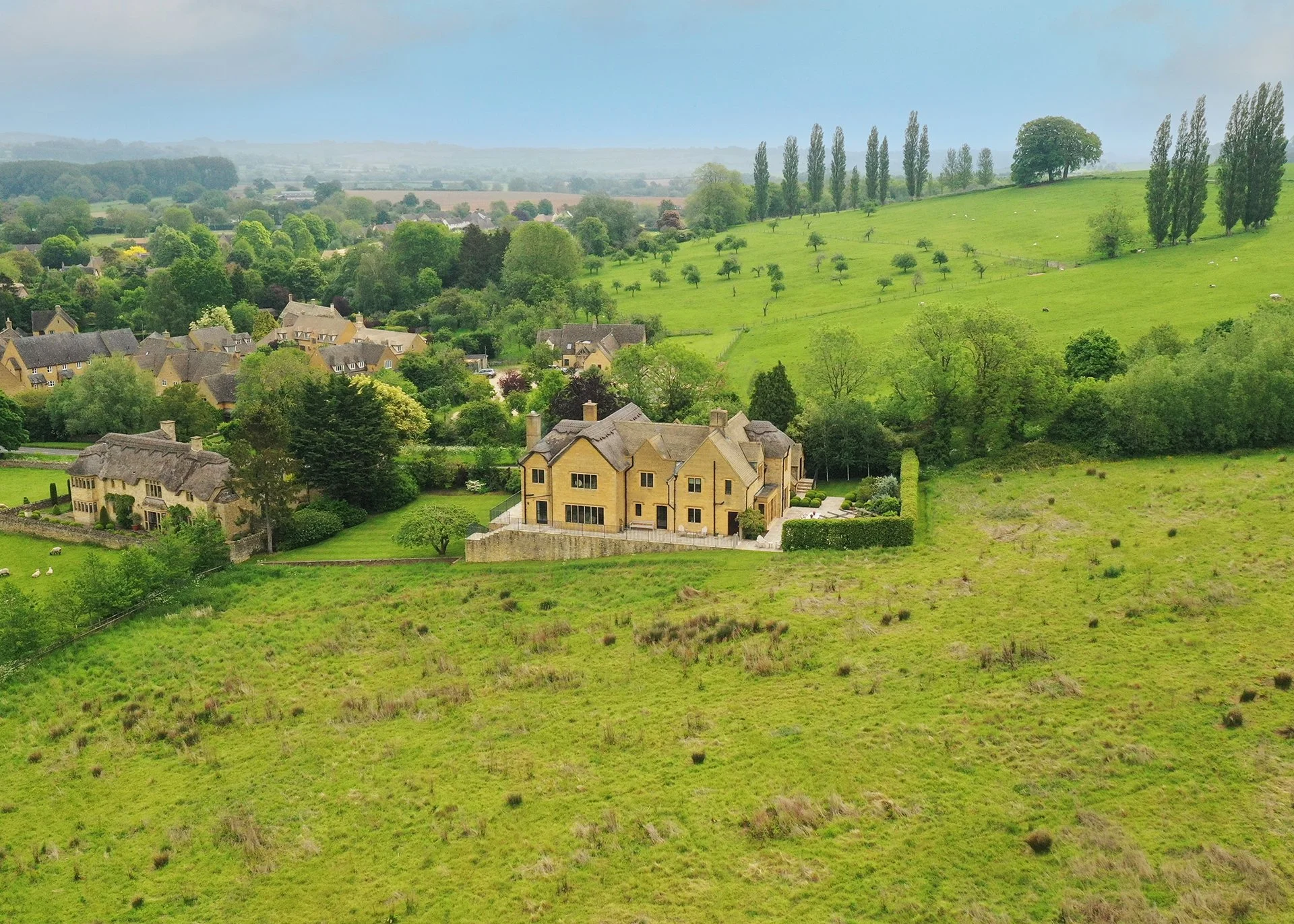 Offering luxury accommodation for up to ten guests in five bedrooms, the property has all the mod cons of a luxury boutique hotel with a home cinema room, cedar sauna, an indoor swim jet heated pool, a peloton, selection of free weights and a study.