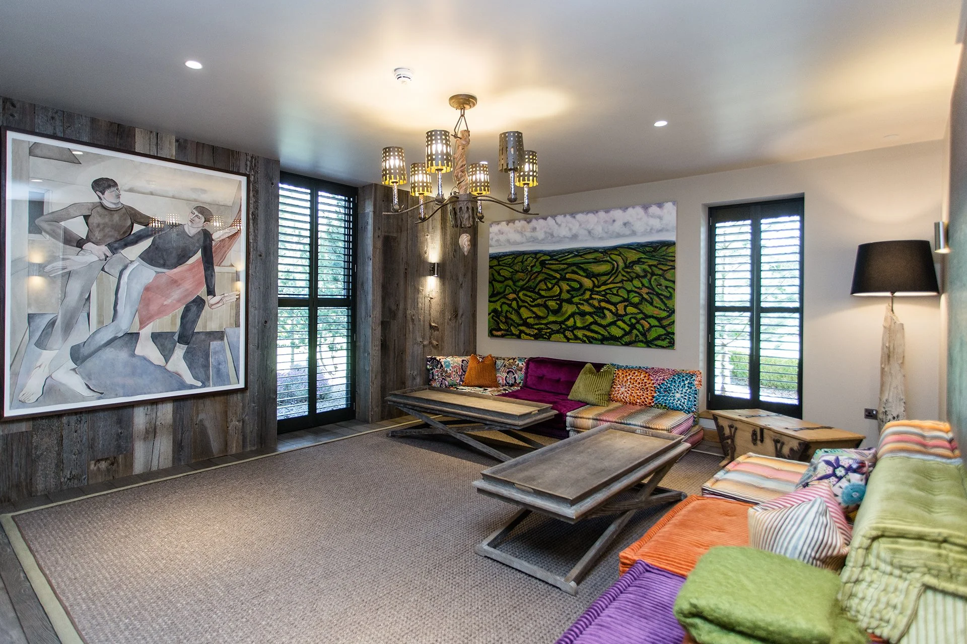 The cinema room with 65-inch screen and a large games room will keep everyone entertained.