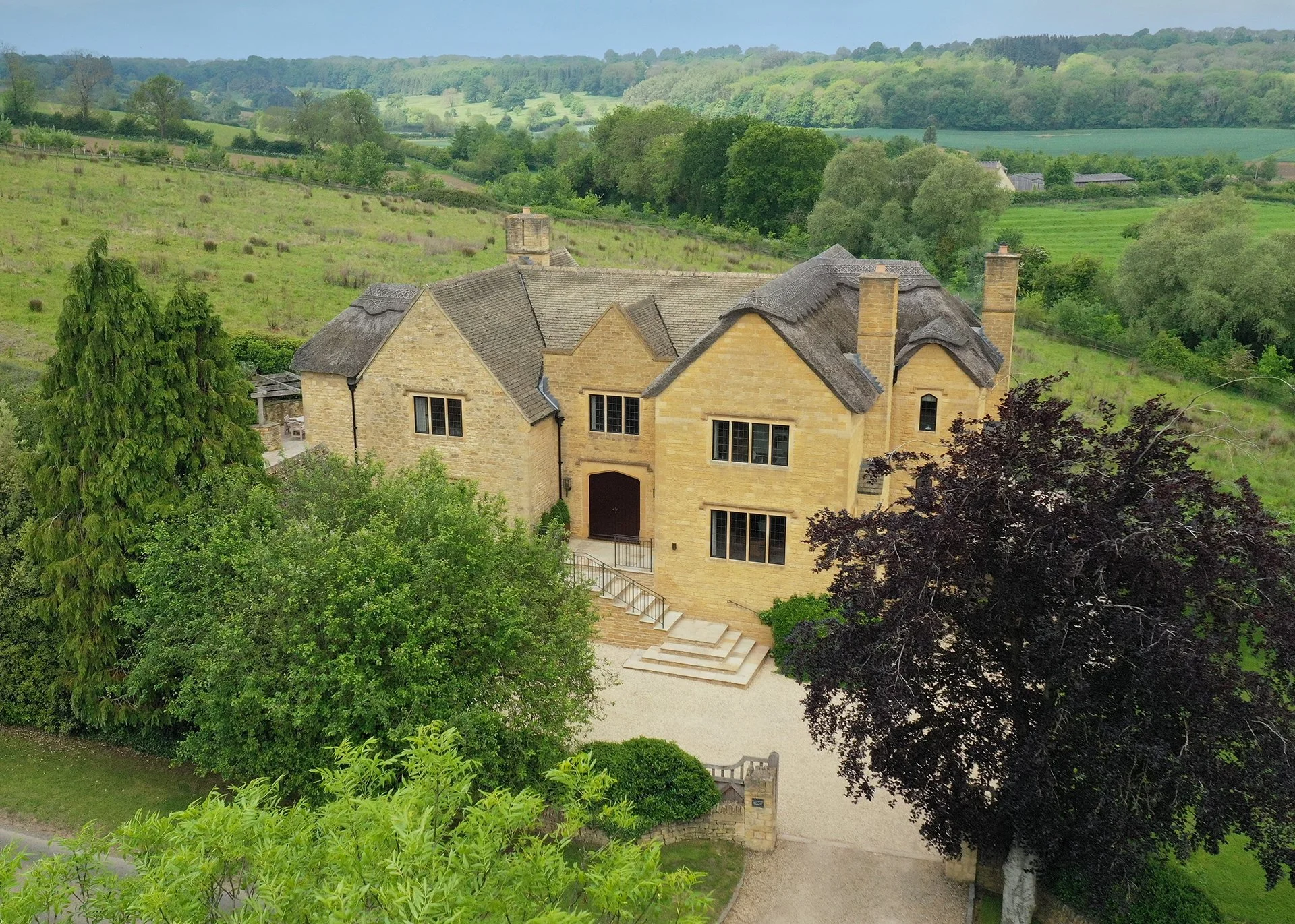 Offering luxury accommodation for up to ten guests in five bedrooms, the property has all the mod cons of a luxury boutique hotel with a home cinema room, cedar sauna, an indoor swim jet heated pool, a peloton, selection of free weights and a study.
