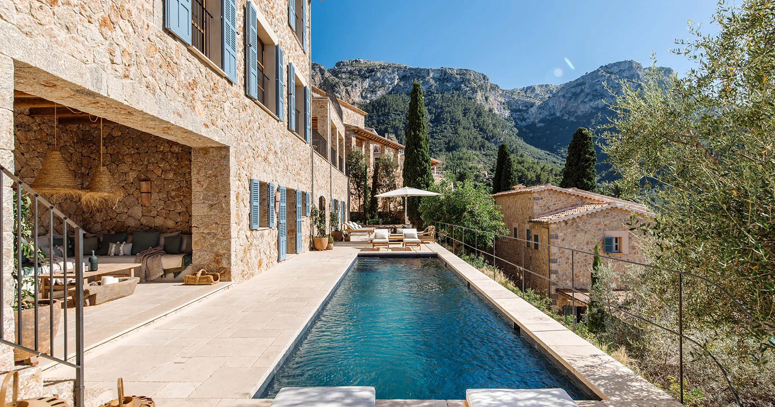 Sa Milana is an exclusive private retreat, idyllically located between the Tramuntana Mountains and the Mediterranean, in the picture post-card village of Deià.