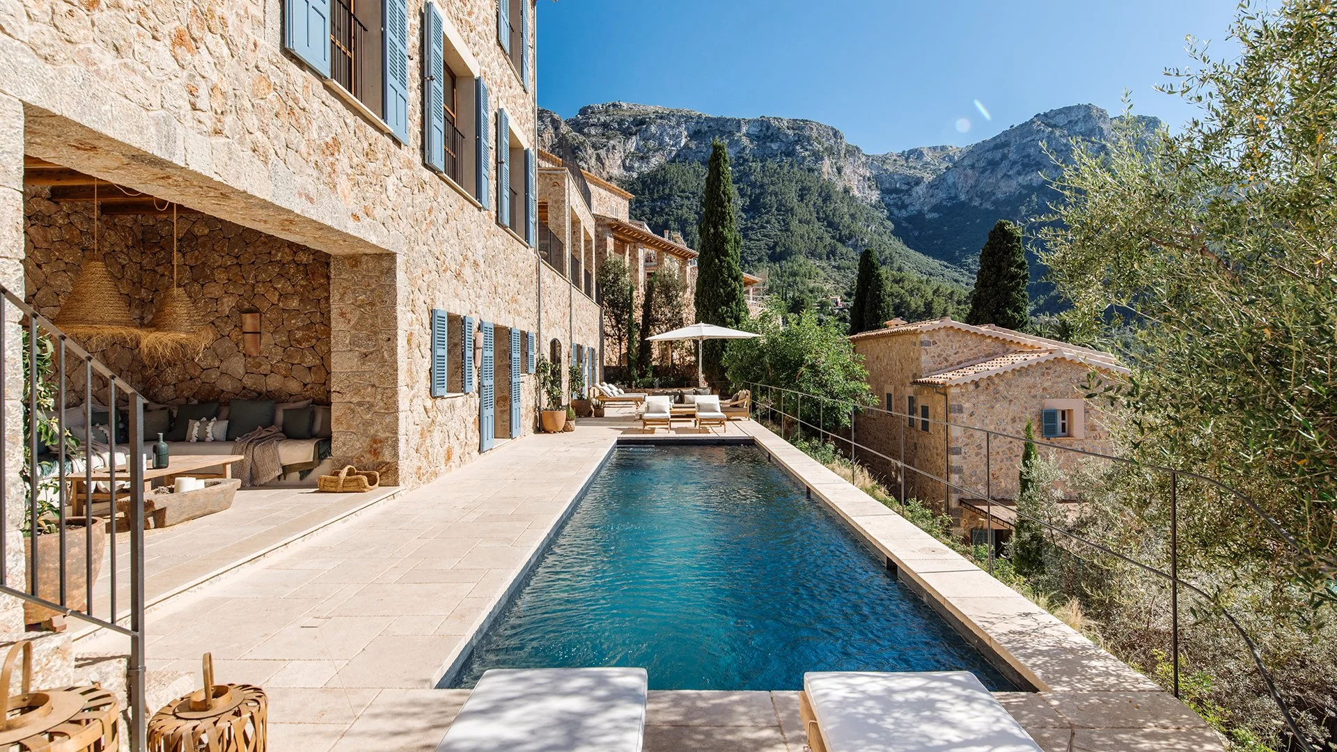 Sa Milana is an exclusive private retreat, idyllically located between the Tramuntana Mountains and the Mediterranean, in the picture post-card village of Deià. This beautifully appointed four-bedroom villa features standout pool.