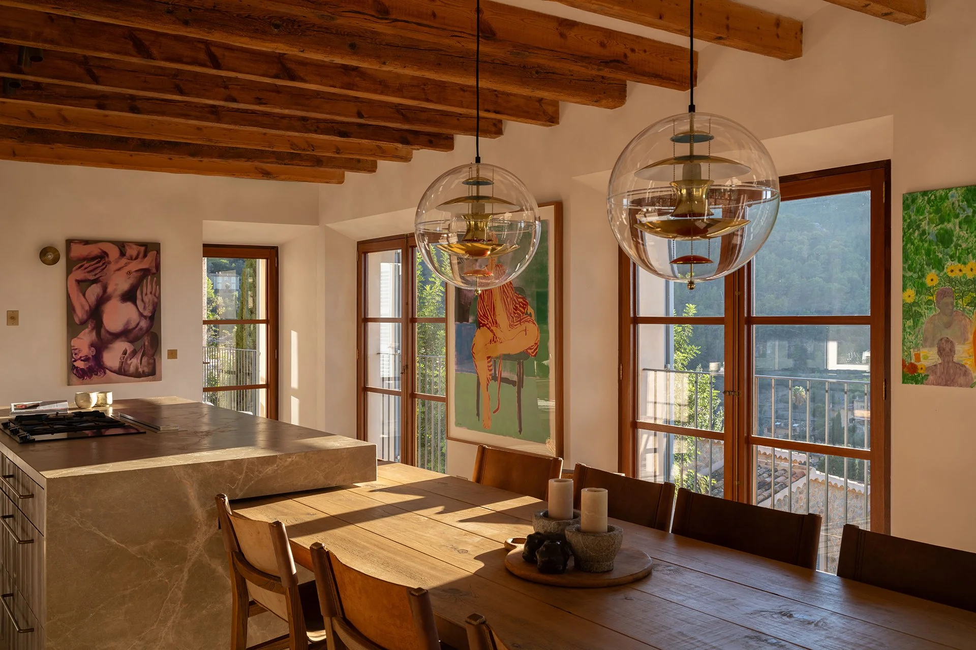 As you step into the house, on the ground floor, an open-plan kitchen and dining area provides a warm sophisticated welcome, setting the tone for effortless living and entertaining. Equipped with state-of-the-art Miele appliances including induction 