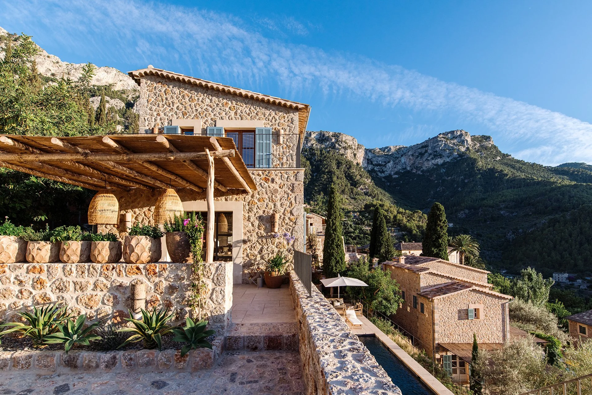 Sa Milana is perched on the hillside between the Tramuntana Mountain Range and the sea in the picture-postcard village of Deià, Mallorca.