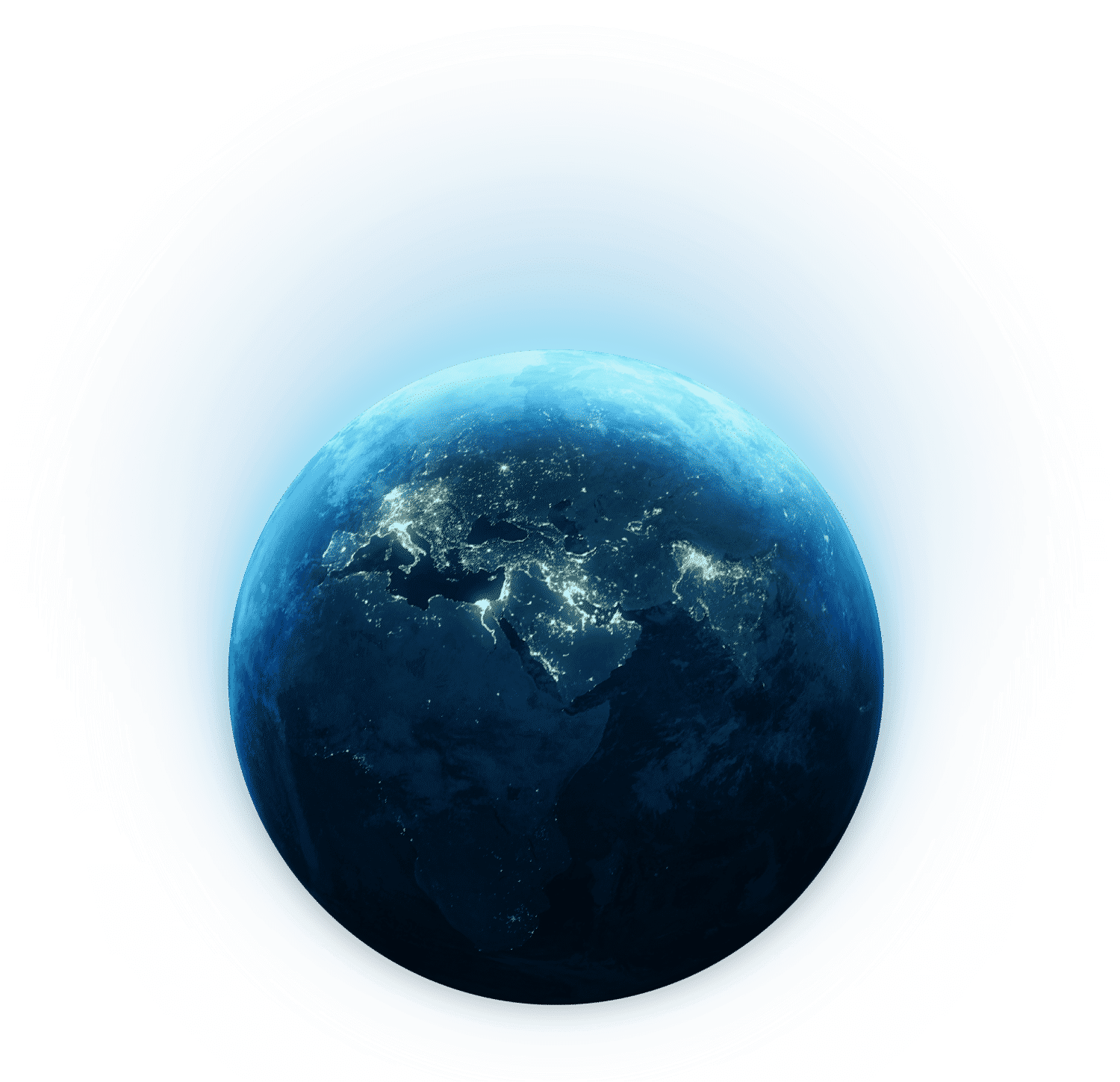Planète bleue rayonnante