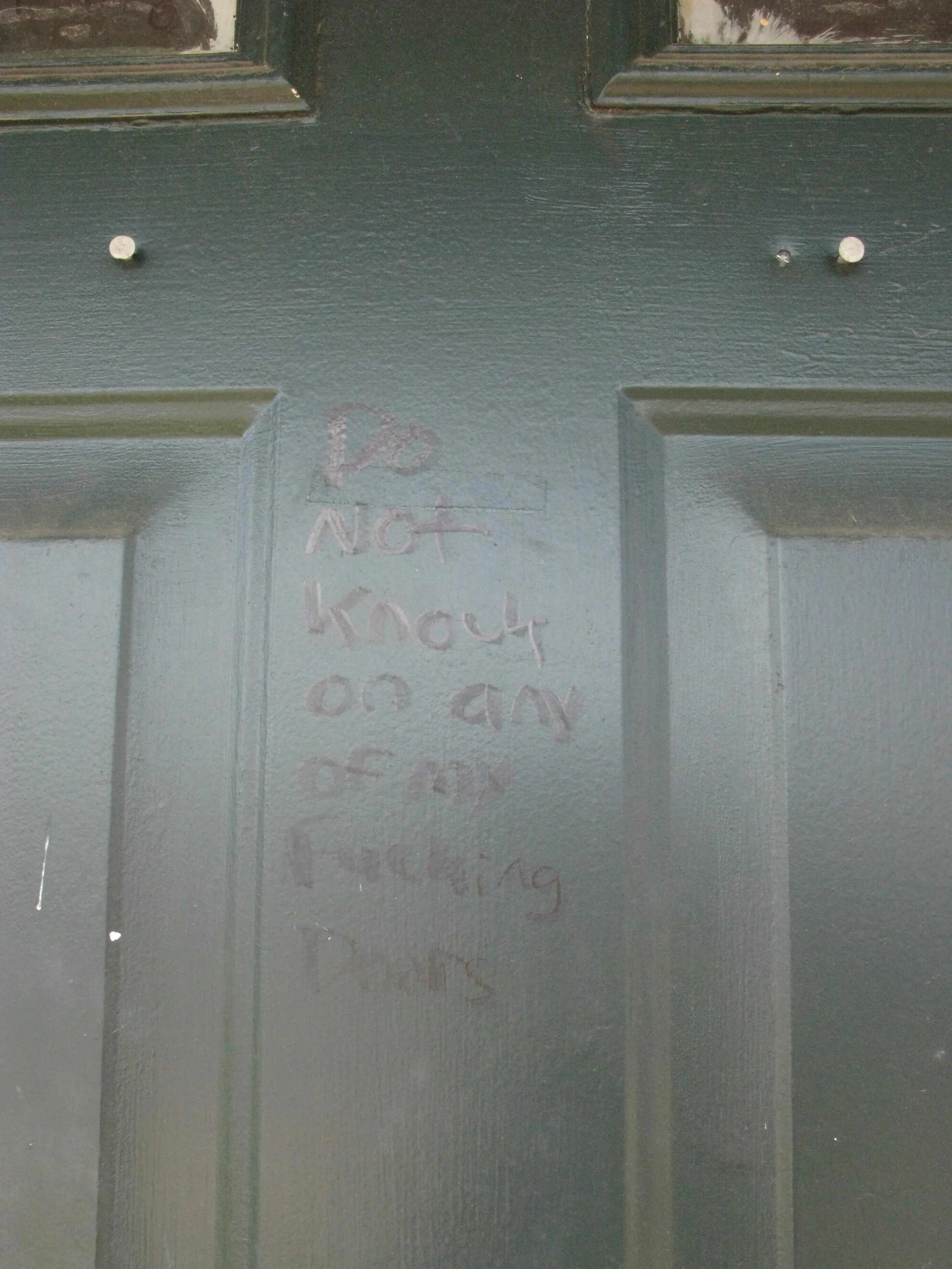 Do not knock ...
