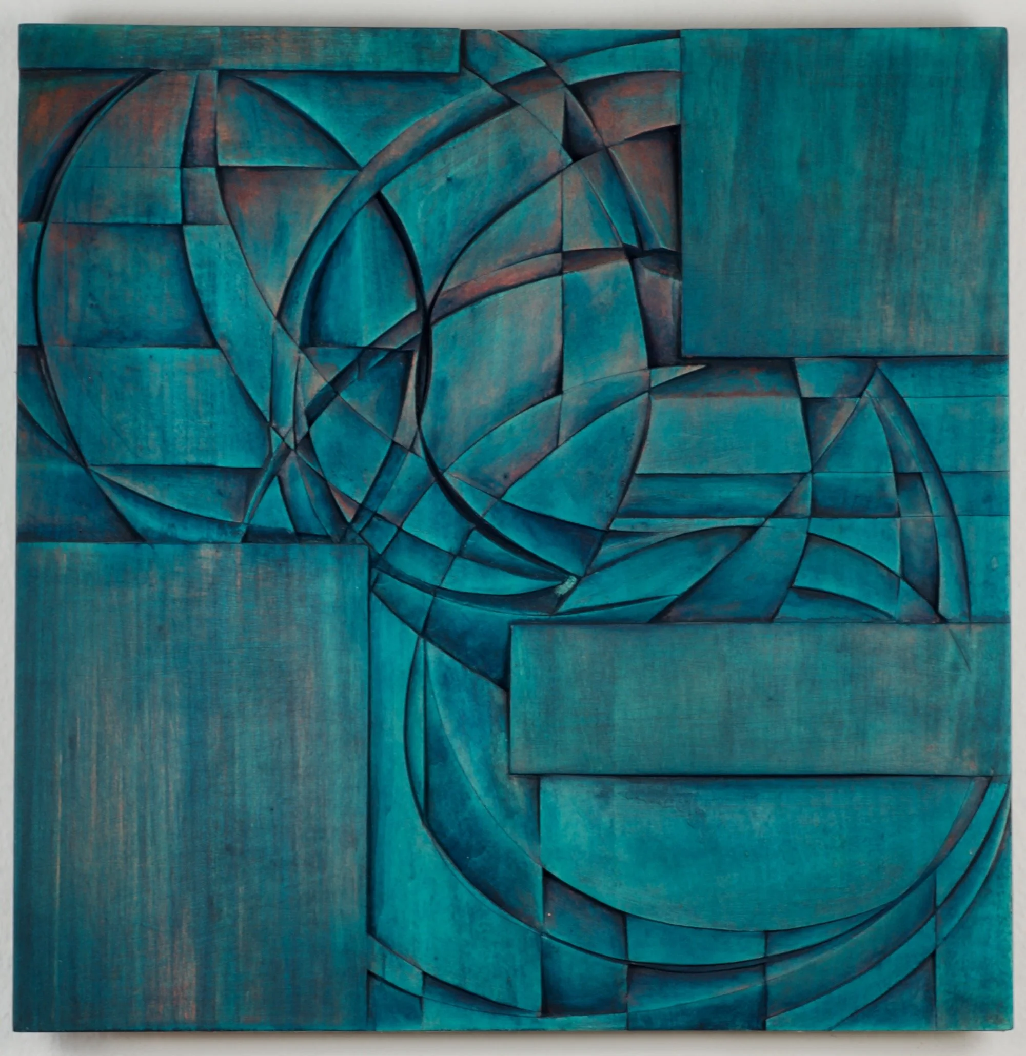 Releif, 1996, Linde, gebeizt, 90 x 90 cm