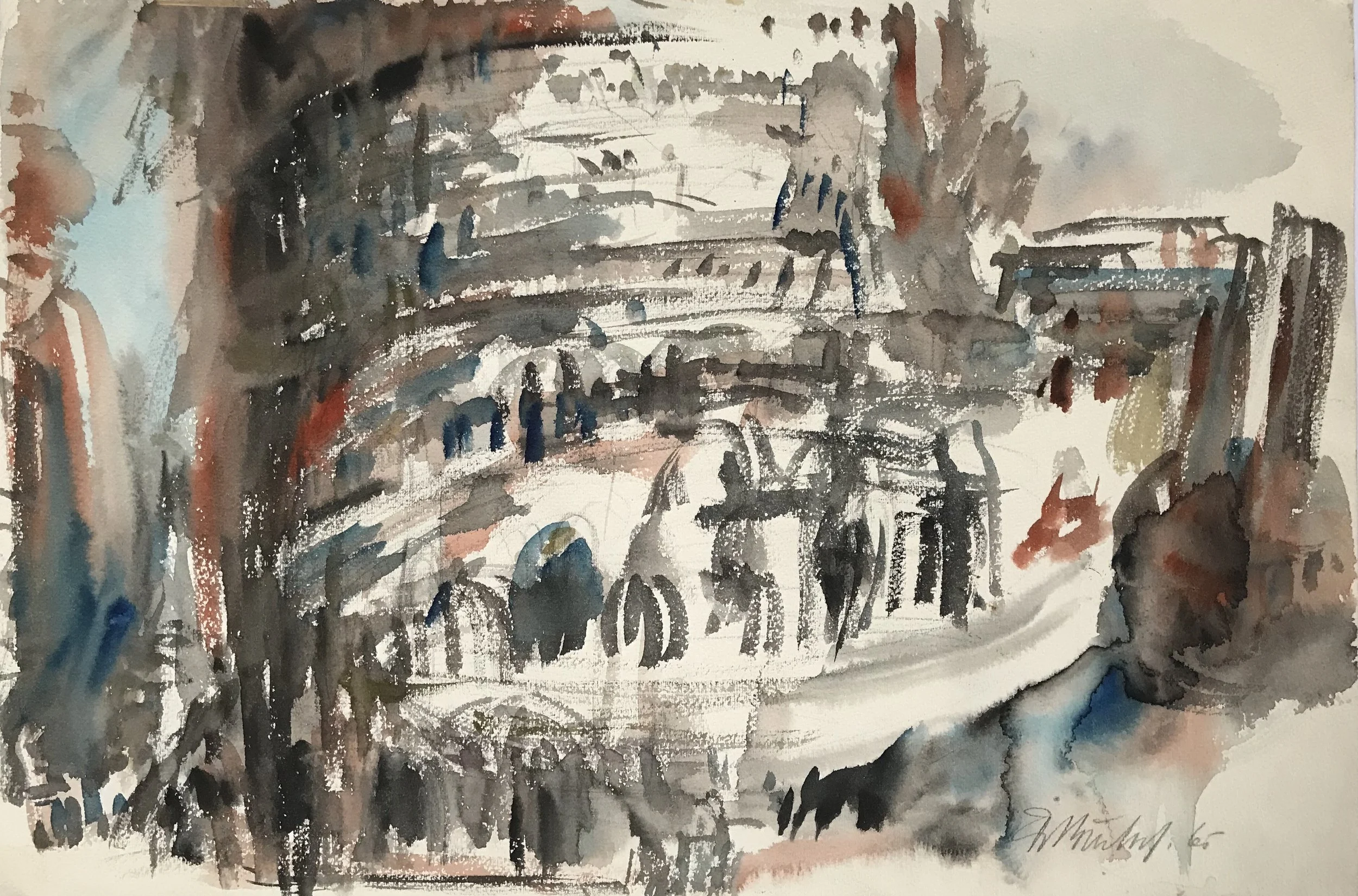 Kolosseum, Rom, Aquarell, 1965
