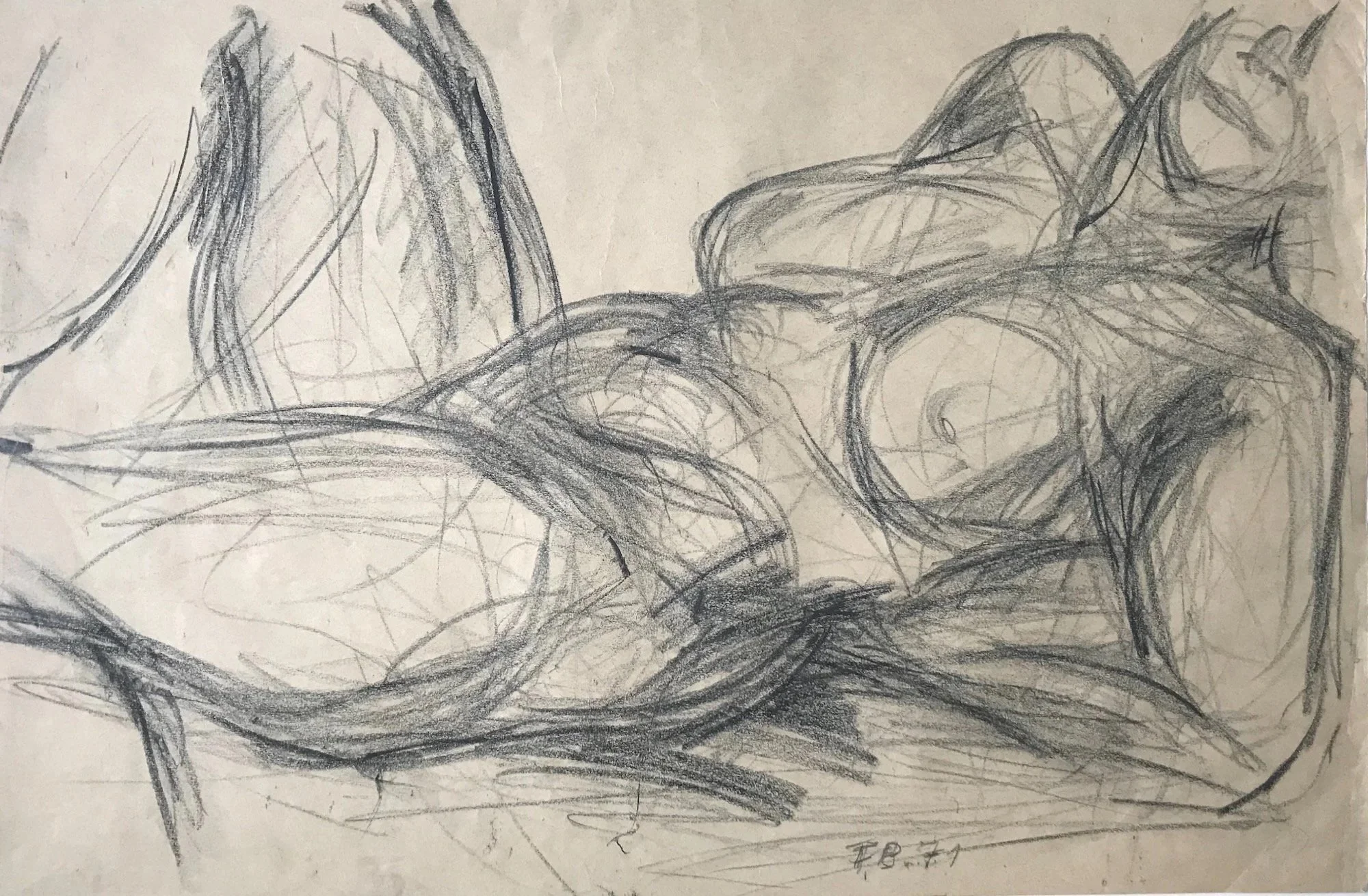 Zeichnung, Graphitstift, 1971