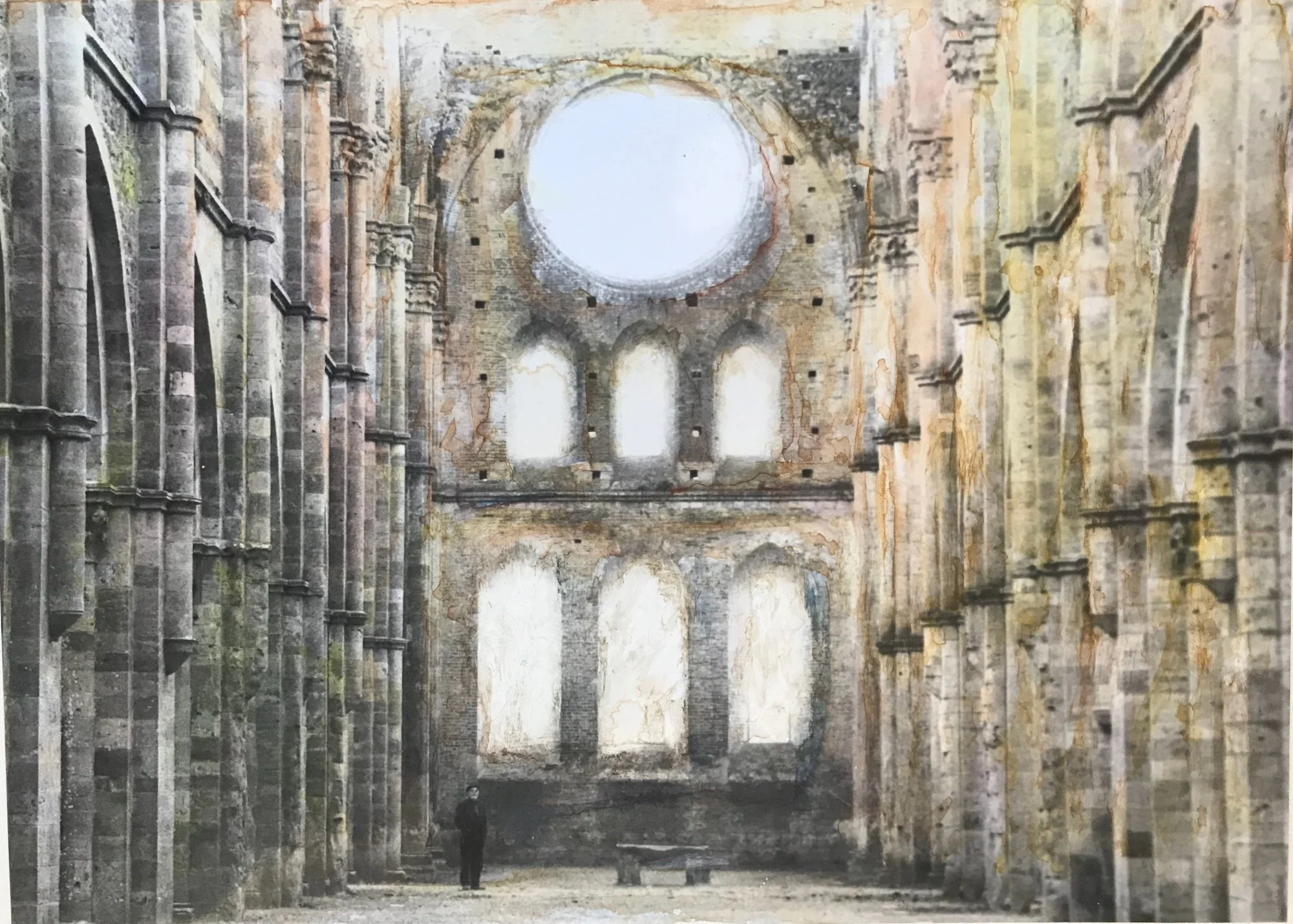 San Galgano, Aquarell auf photo, 1990s