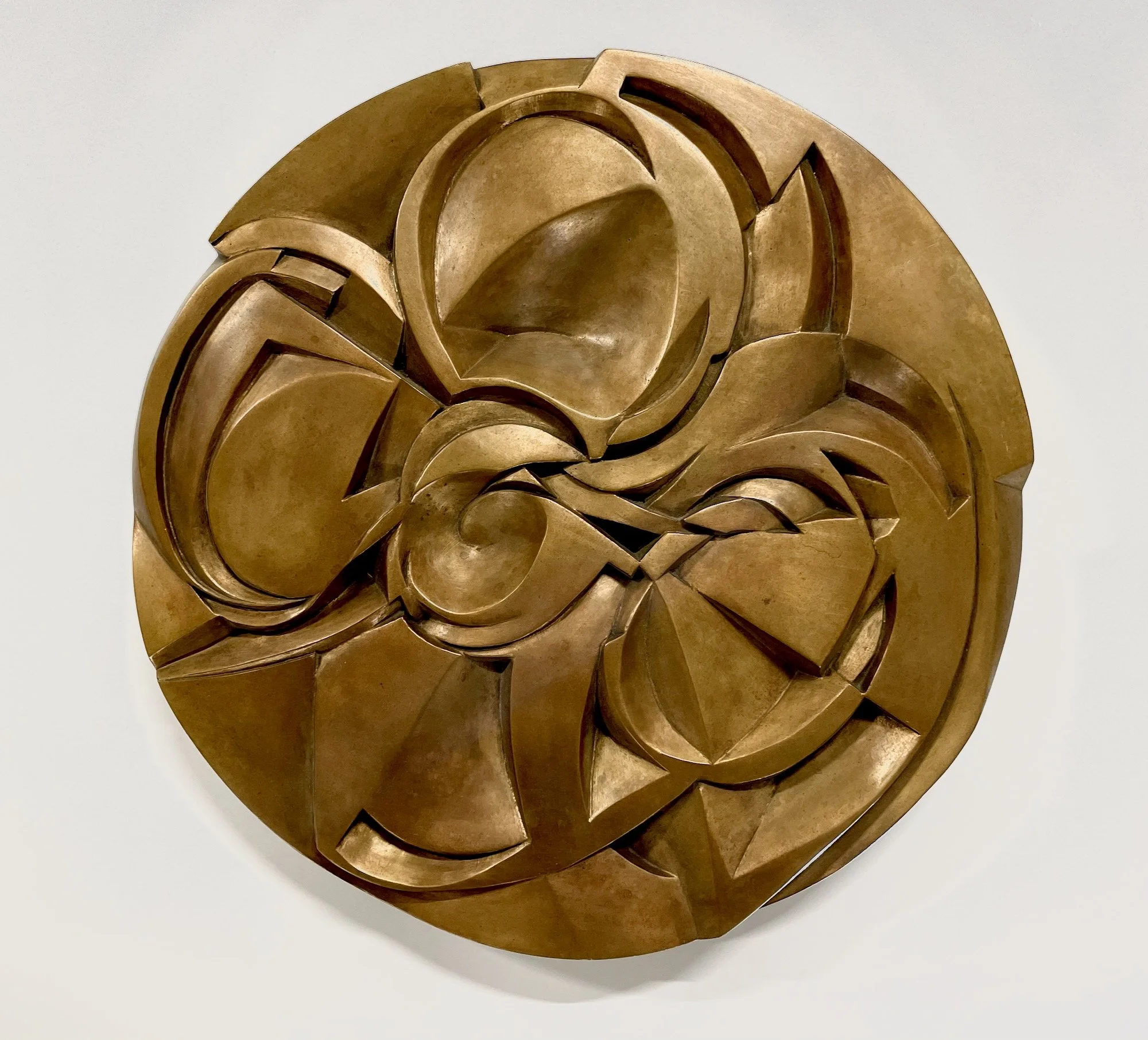 Friedrich Brütsch, Relief, Kreis, Sphera, 1992, Linde, Bronzeschwarz gebei