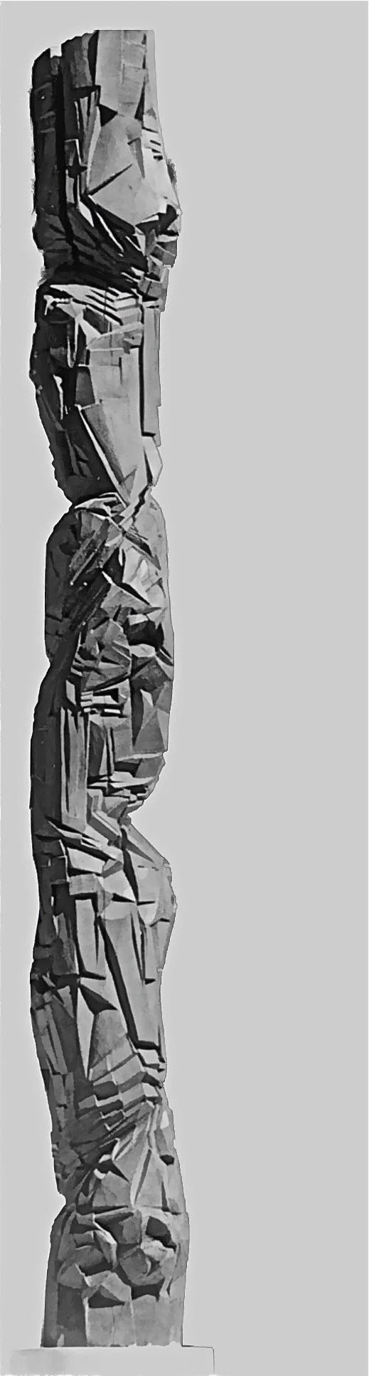 Total, 1968, Tannenbaum, gebeizt, H 103 cm