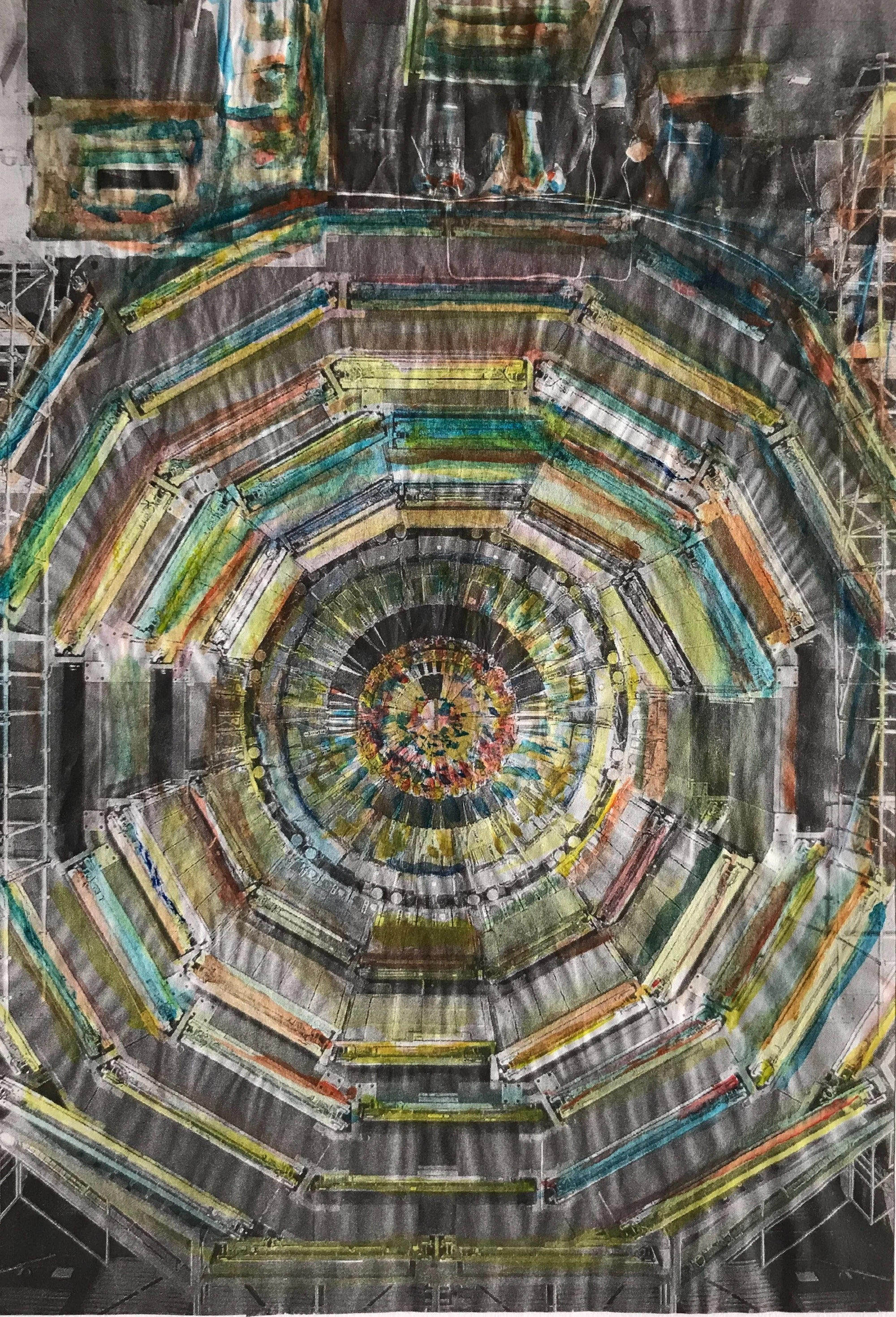 Ohne Titel, Aquarell auf Zeitungspapier