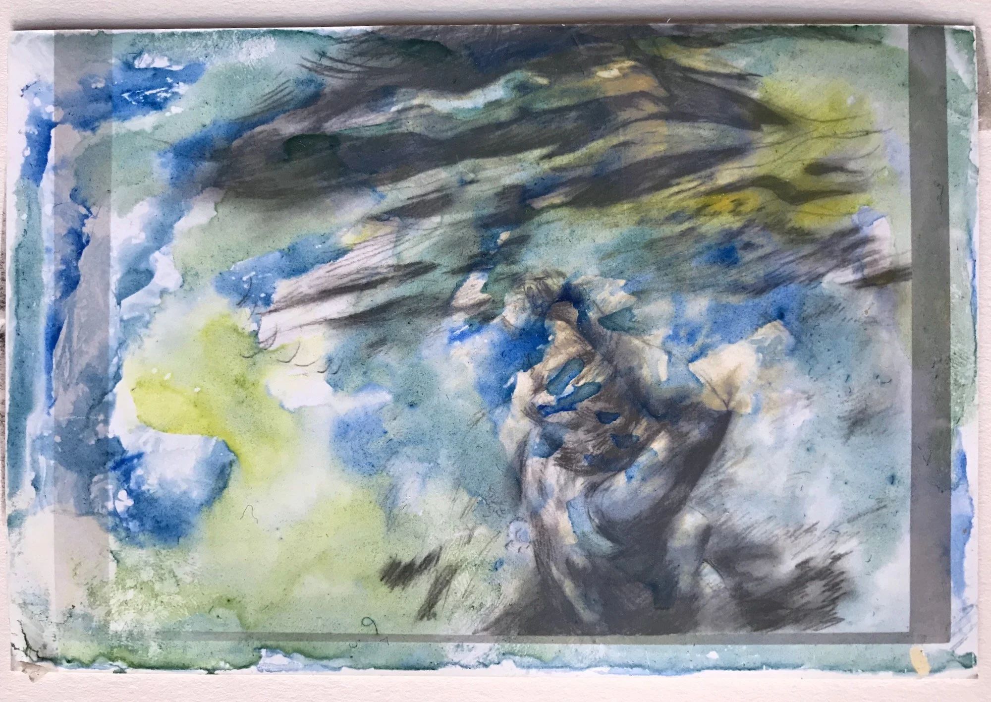 Ohne Titel, Aquarell auf Photo, 2000s