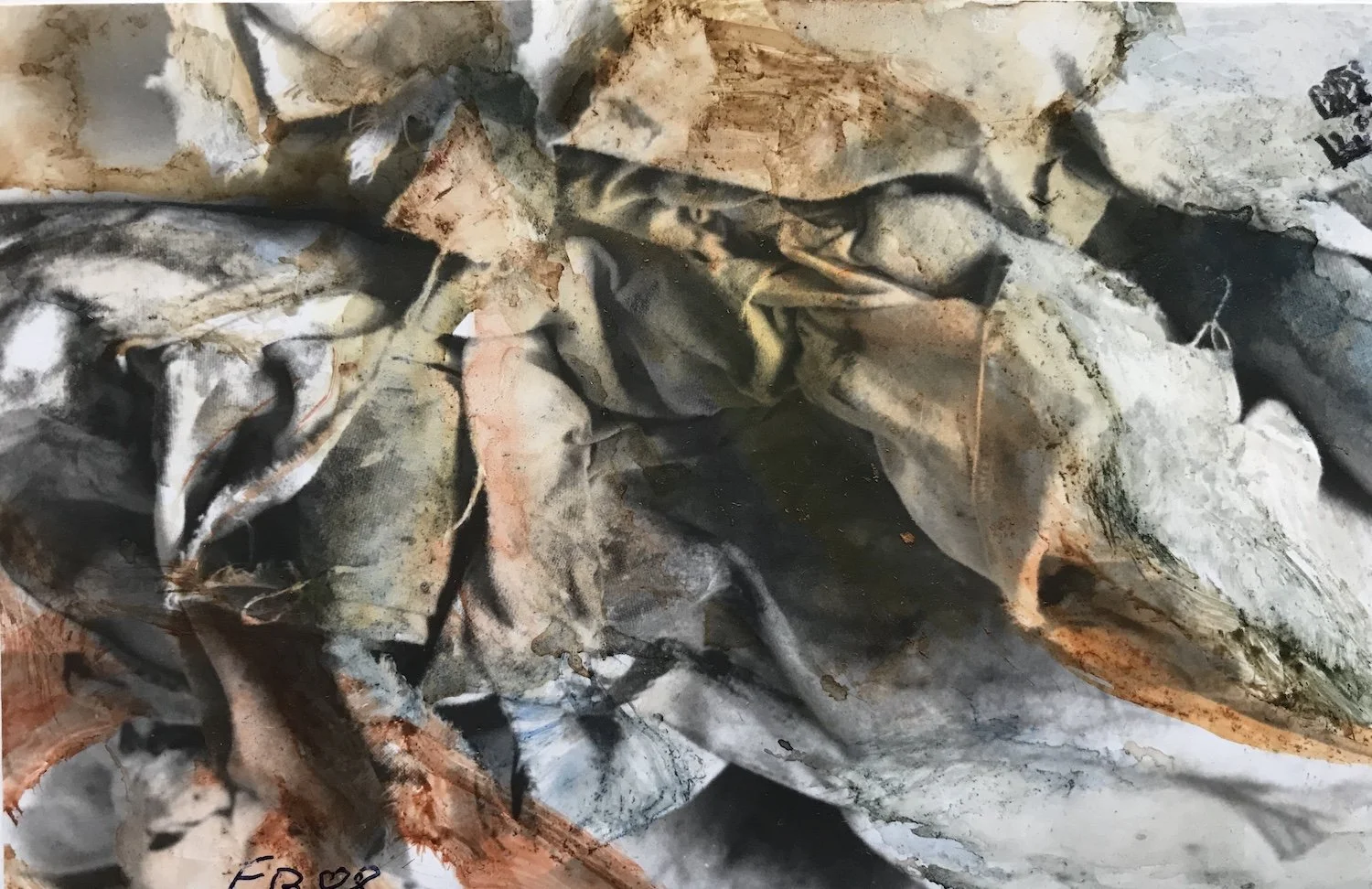 Ohne Titel, Aquarell auf Fotografie, 1990s