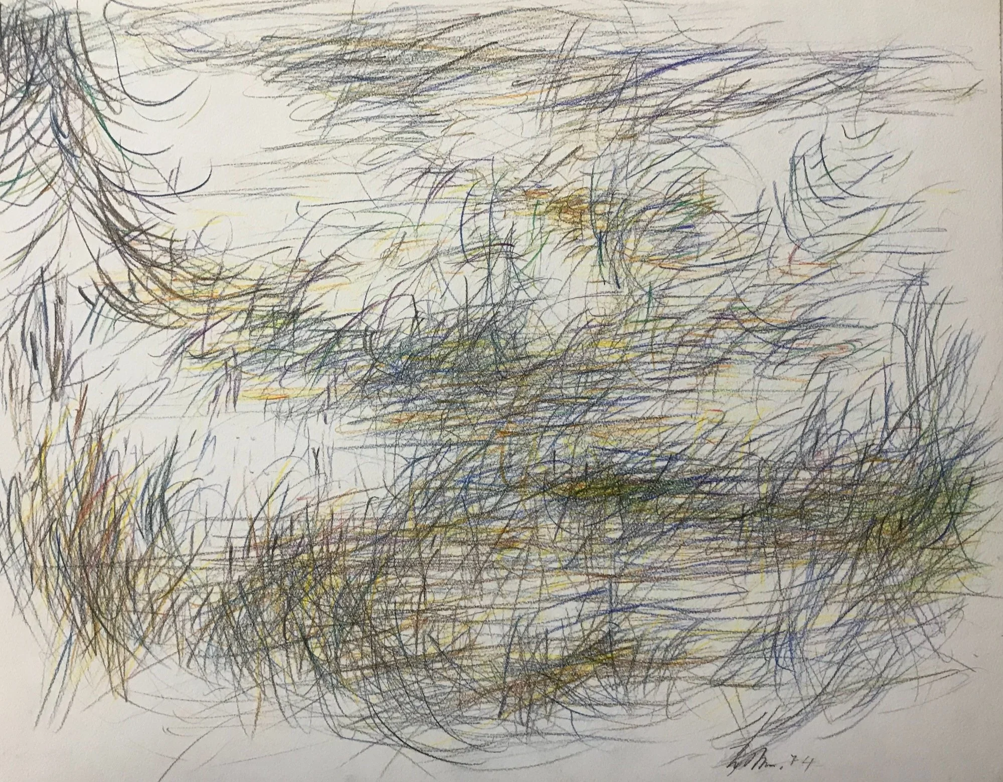 Ohne Titel, Farbzeichnung, 1974