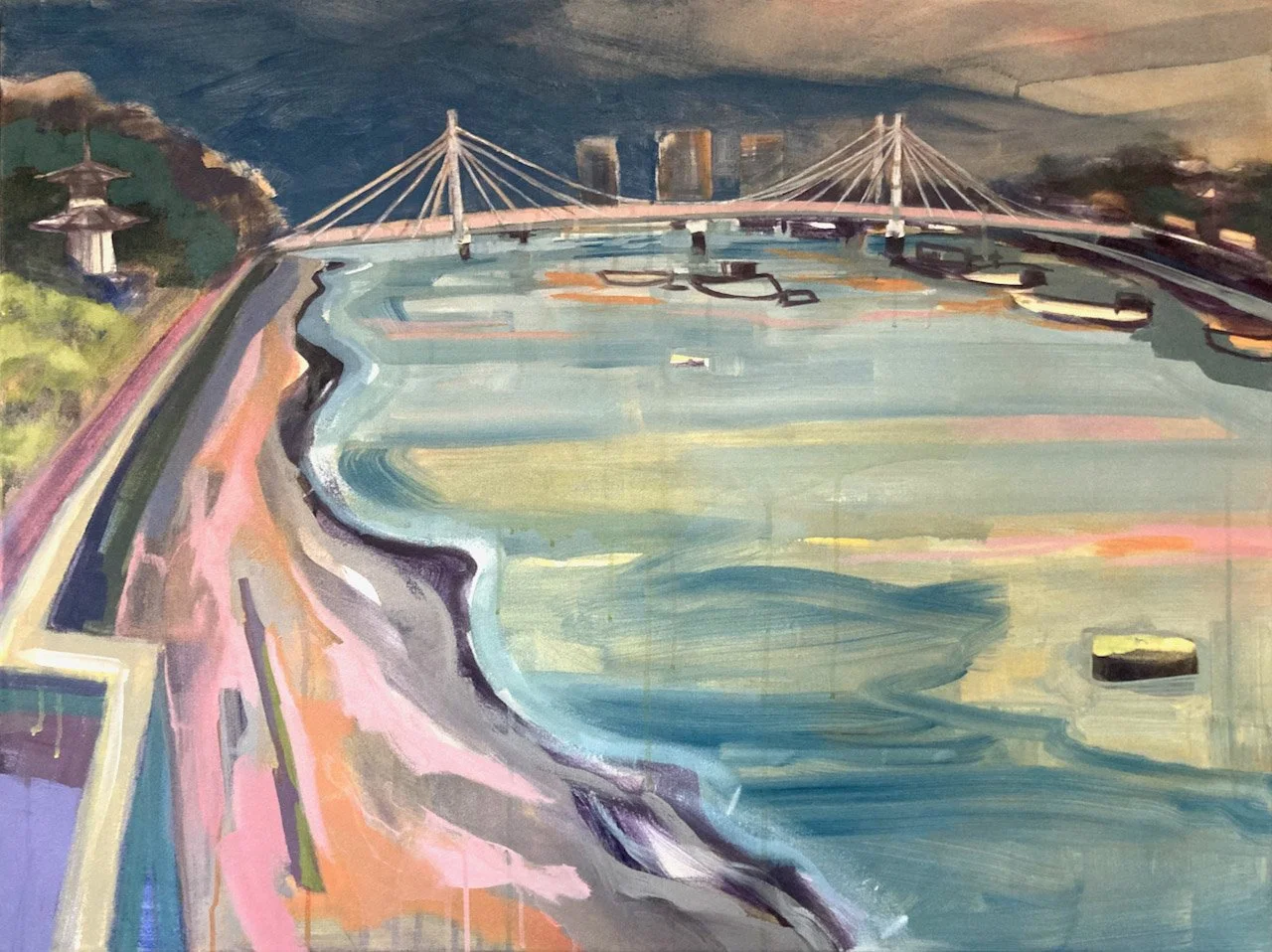 Chelsea Reach, 2023, acrylic on canvas, 75 x 100cm