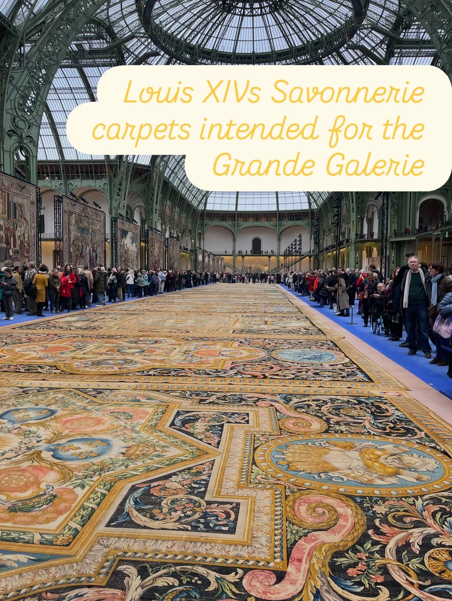 The most impressive display of early modern magnificence I&rsquo;ve ever experienced. The central part of the decor planned by Charles Le Brun for the Grande Galerie that was never completed. The Savonnerie suite of 92 carpets were however woven but 