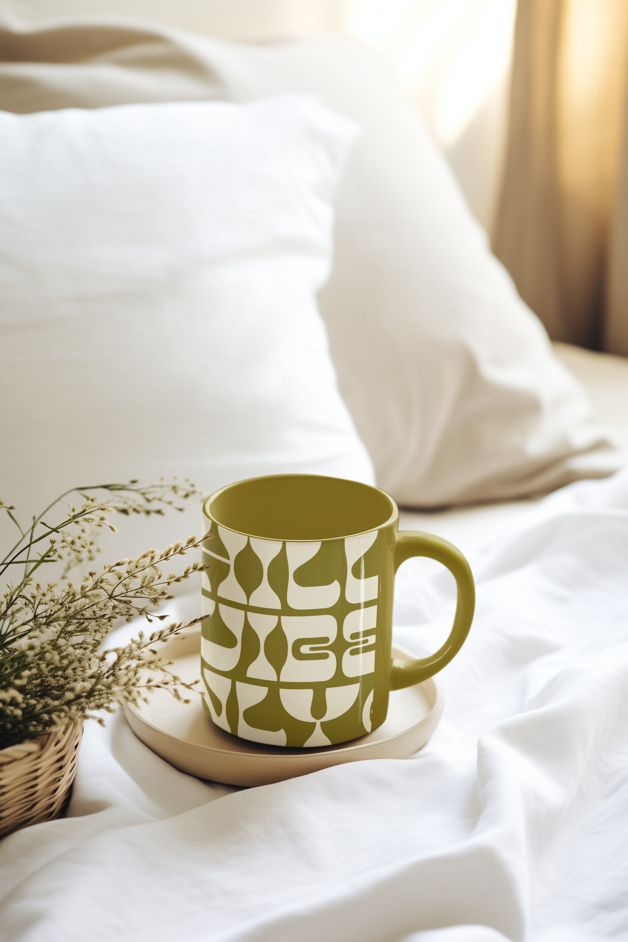ai-generated-mockup-featuring-an-11-oz-coffee-mug-placed-on-a-bed-m37832.png