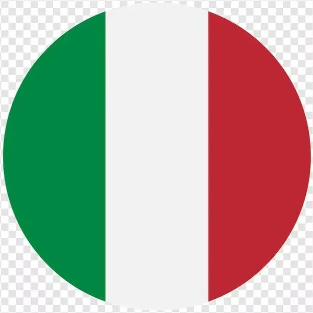 Circular icon of the Italian flag.