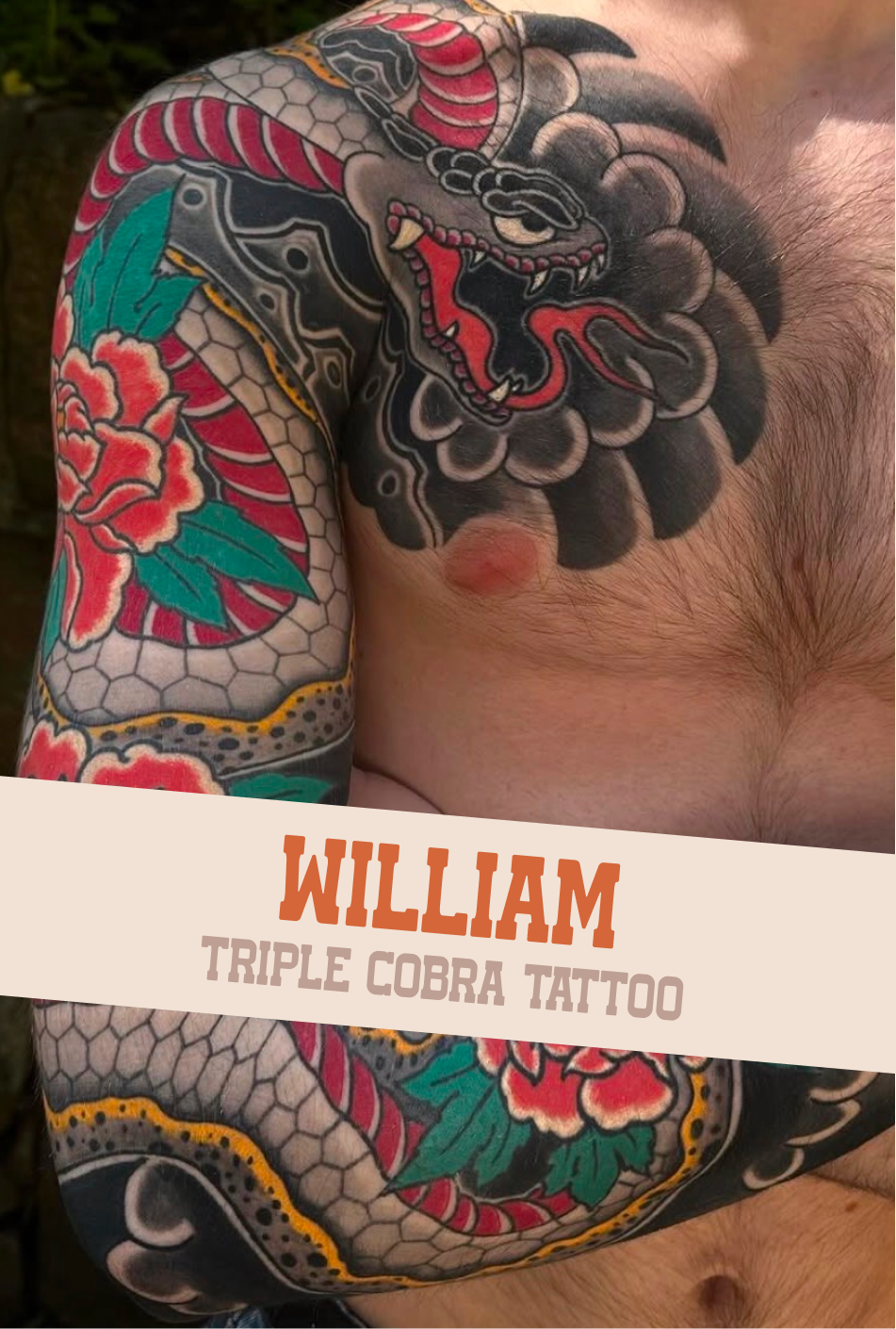 William Triple Cobra Tattoo