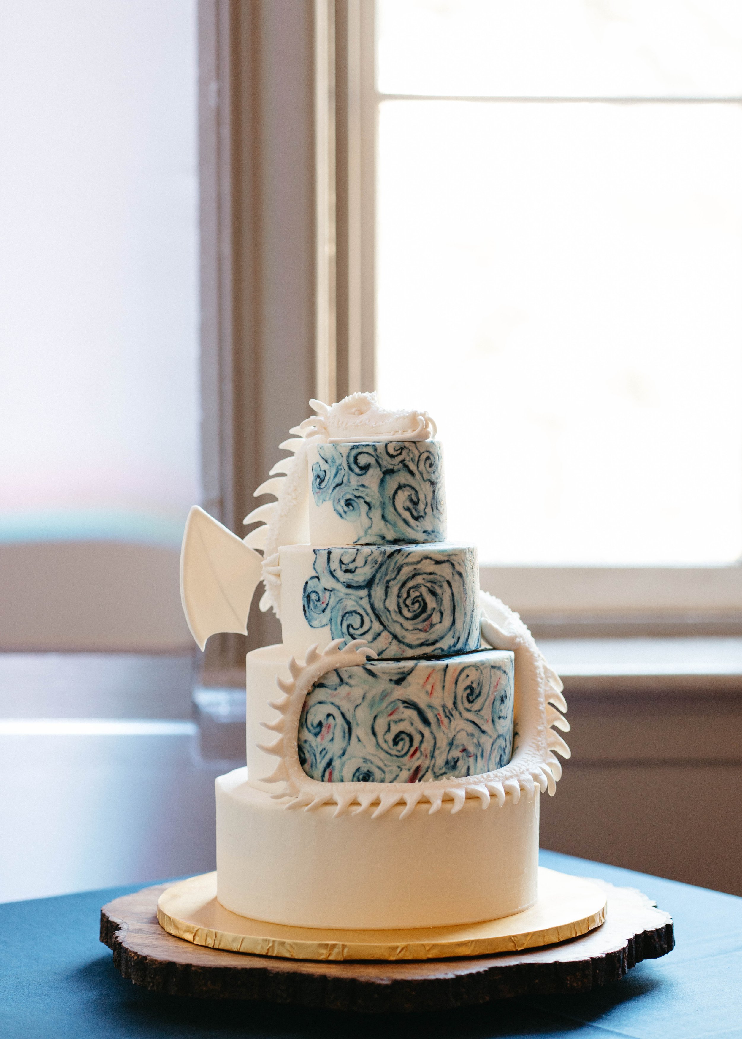 geek chic dragon wedding cake 