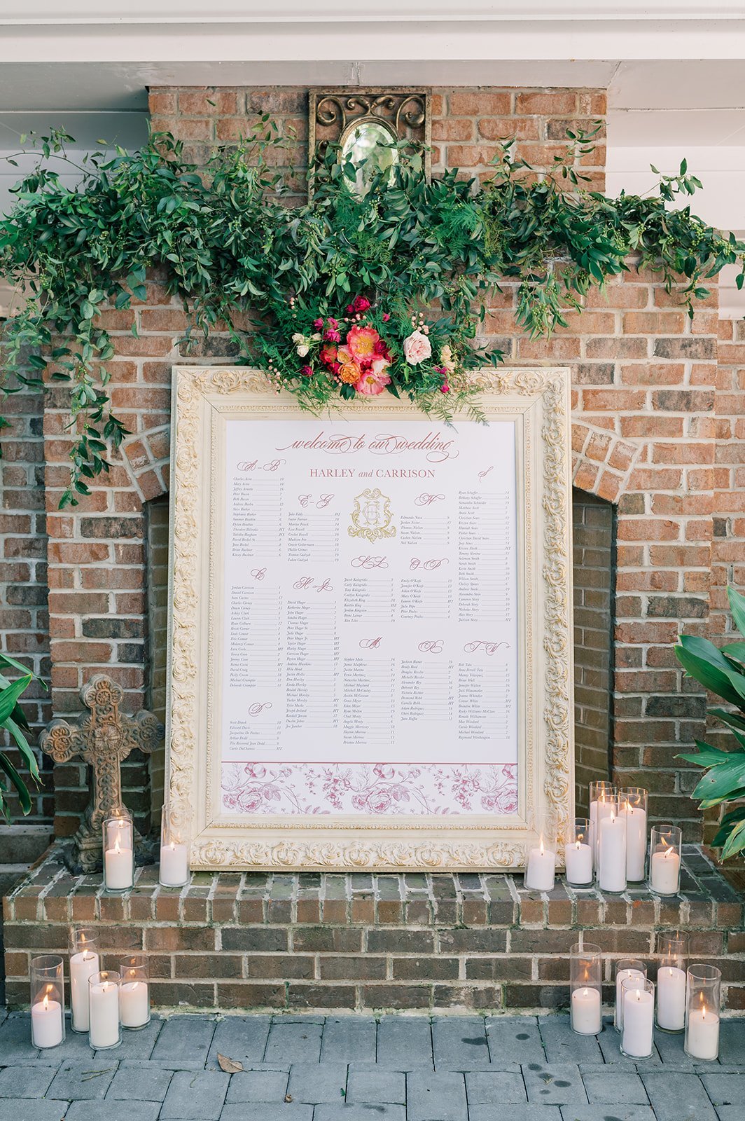 elegant southern wedding table chart