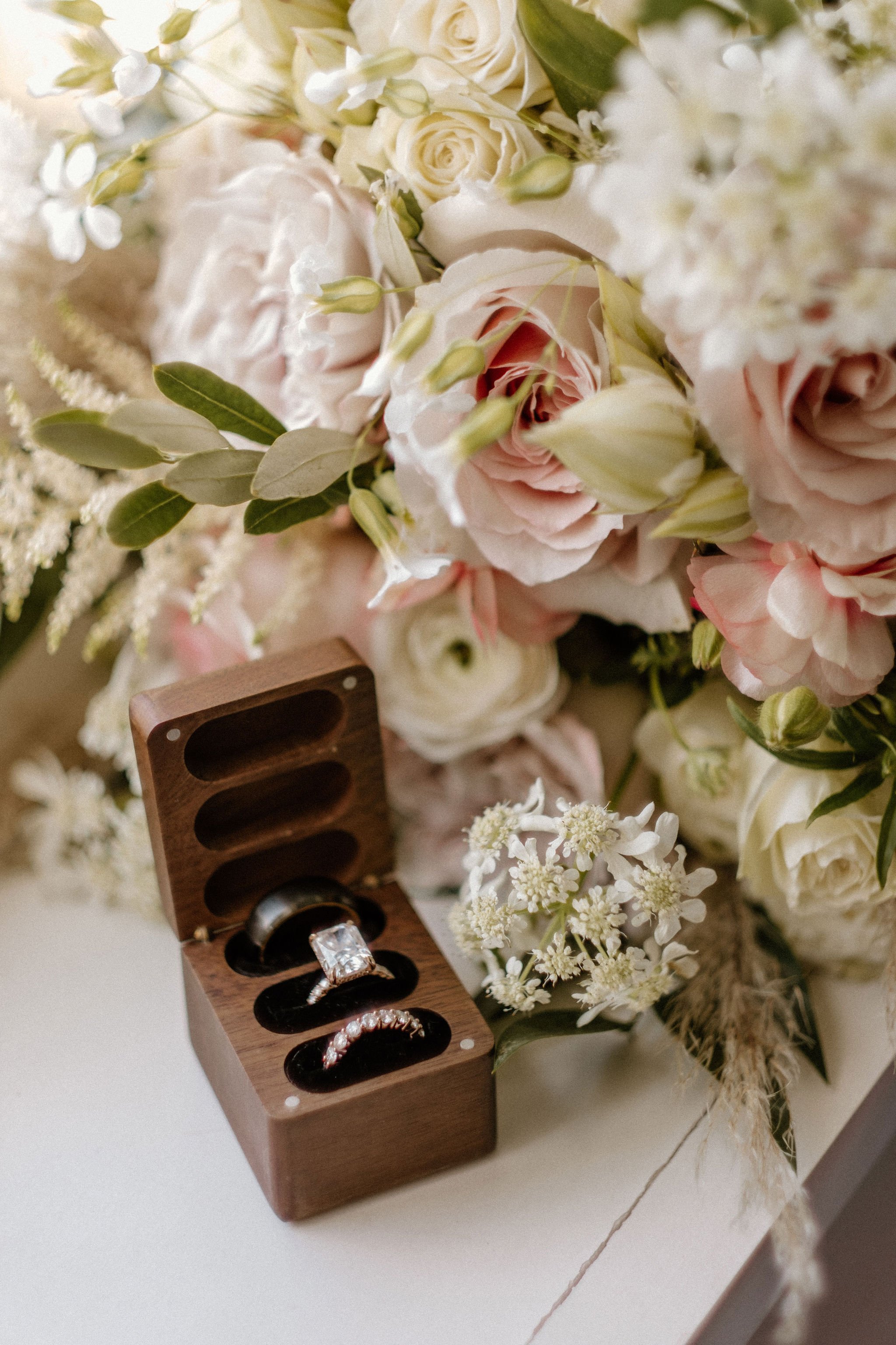 romantic blush and ivory bridal bouquet