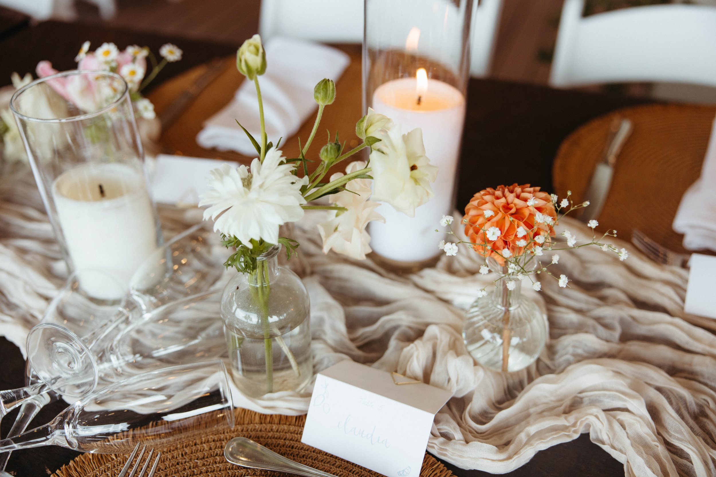 boho wedding reception tablescape