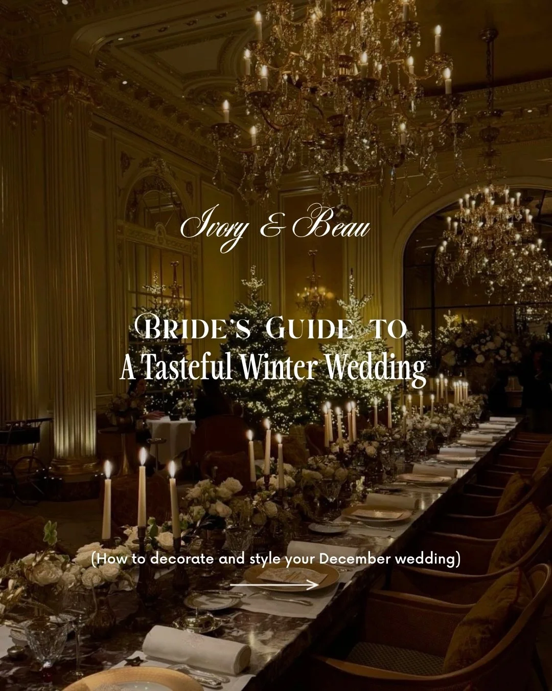 Dreaming of a December wedding but want it to feel elegant not themed? Christmas can be soft, cozy, and so romantic when you do it right ✨🌿 Think candlelight, winter greens, and all the warm festive vibes without the bold red and green. Make sure to