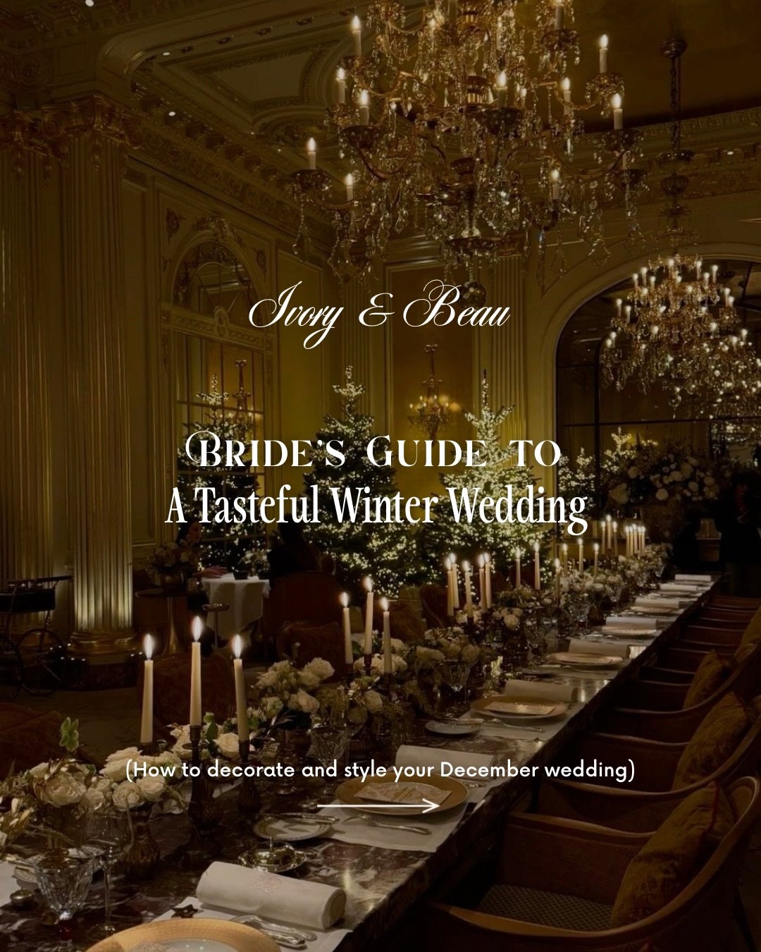 Dreaming of a December wedding but want it to feel elegant not themed? Christmas can be soft, cozy, and so romantic when you do it right ✨🌿 Think candlelight, winter greens, and all the warm festive vibes without the bold red and green. Make sure to