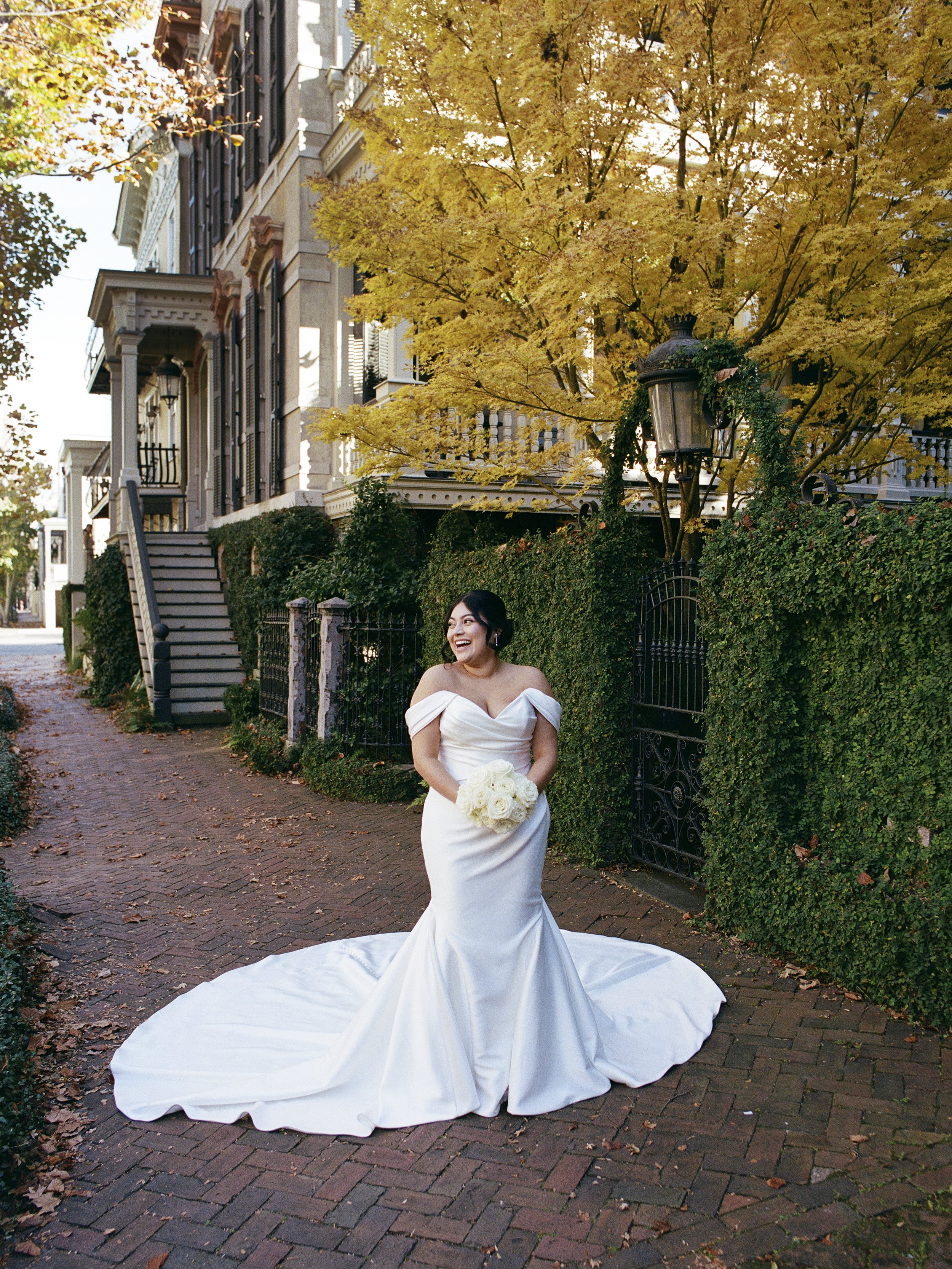 Bride Portrait on Historic Brick Street
