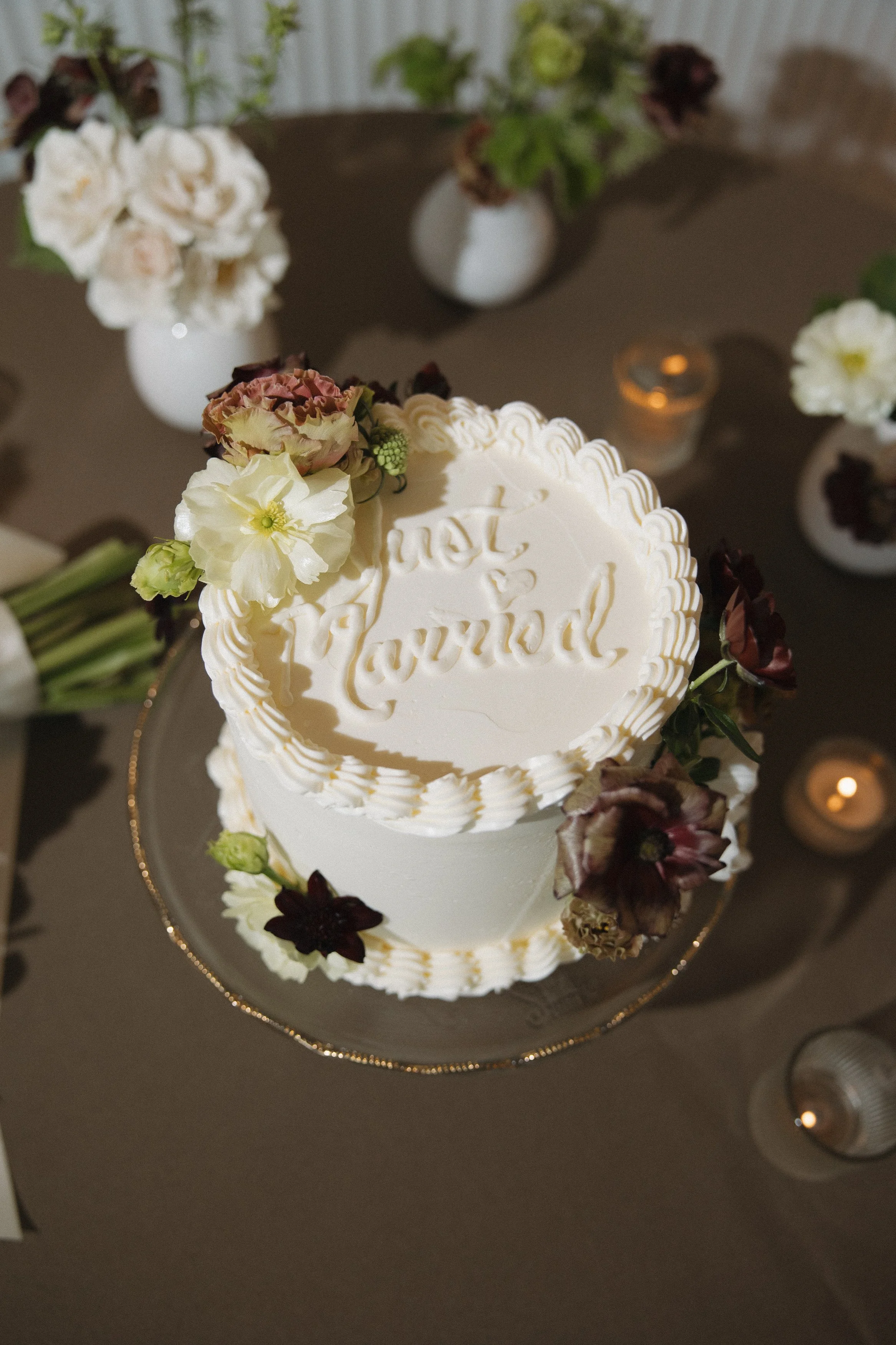 Wedding Cake with Flowers Perry Lane Hotel Savannah