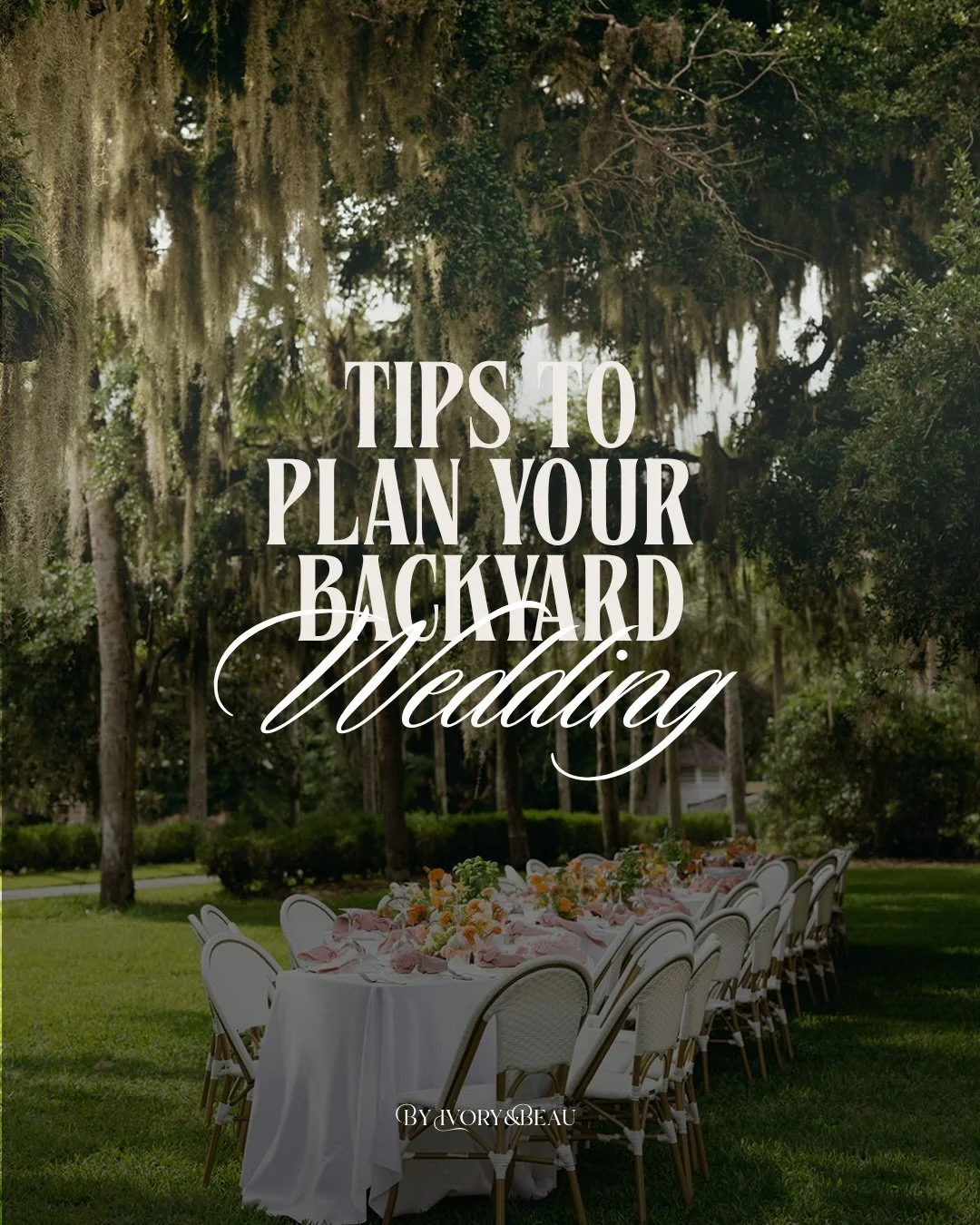 Backyard weddings have a magic of their own 🤍✨

With the right layout, intentional details, and a little creativity, your space can turn into something truly unforgettable. From florals yours truly, Ivory &amp; Beau 🌸 to cozy lighting and thoughtfu