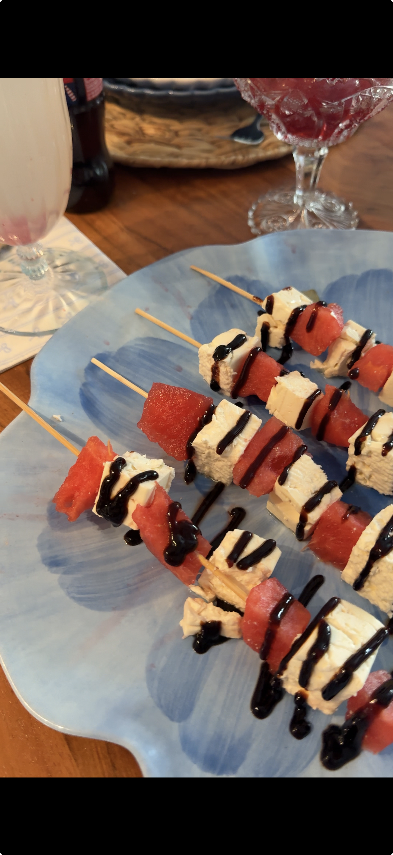 fourth of july easy party ideas fourth of july easy appetizer ideas watermelon feta basil drizzle skewers red white and blue party ideas.png